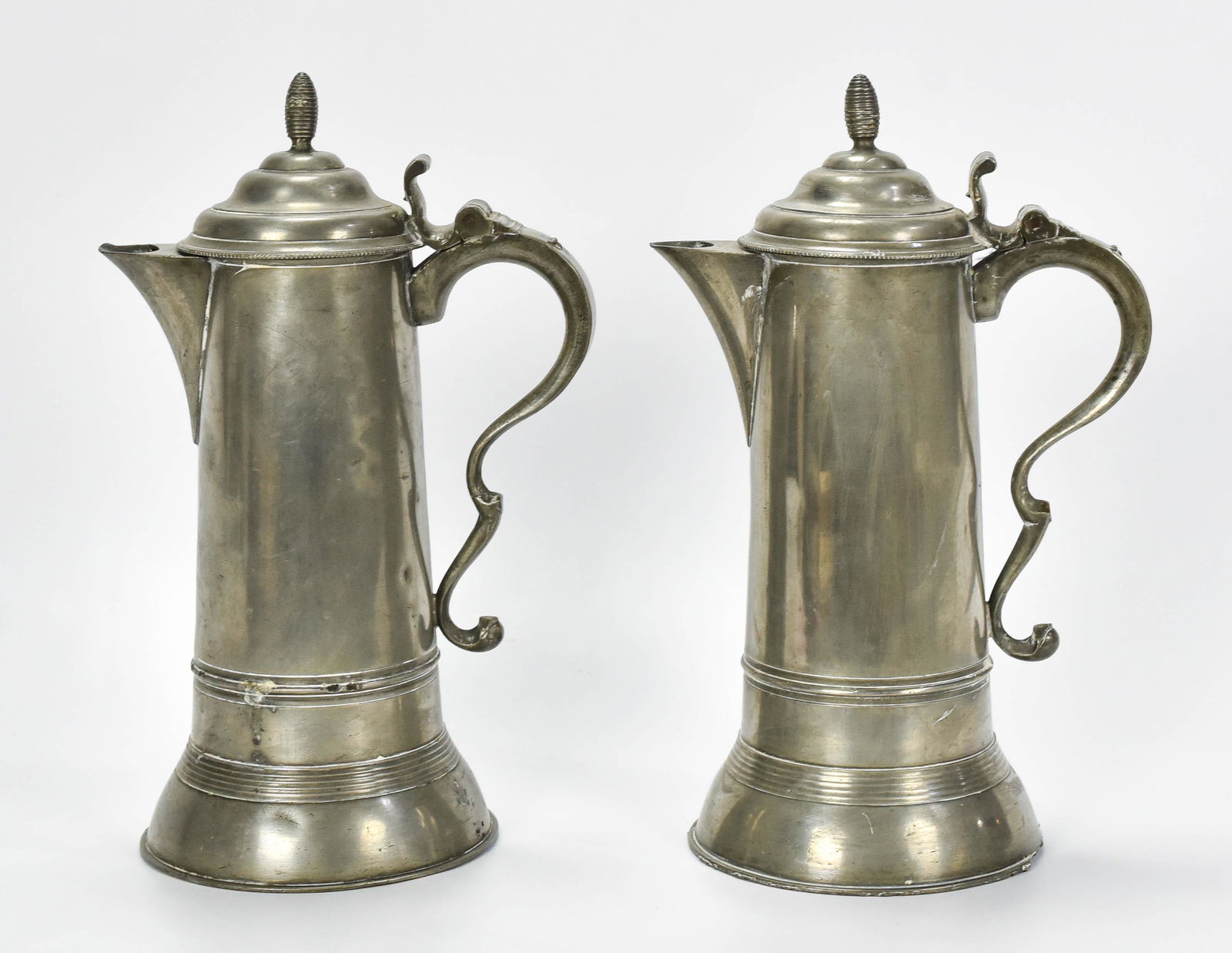 Thomas Boardman (Conn) Pewter Flagon Pair ca.1816 (1 of 14)