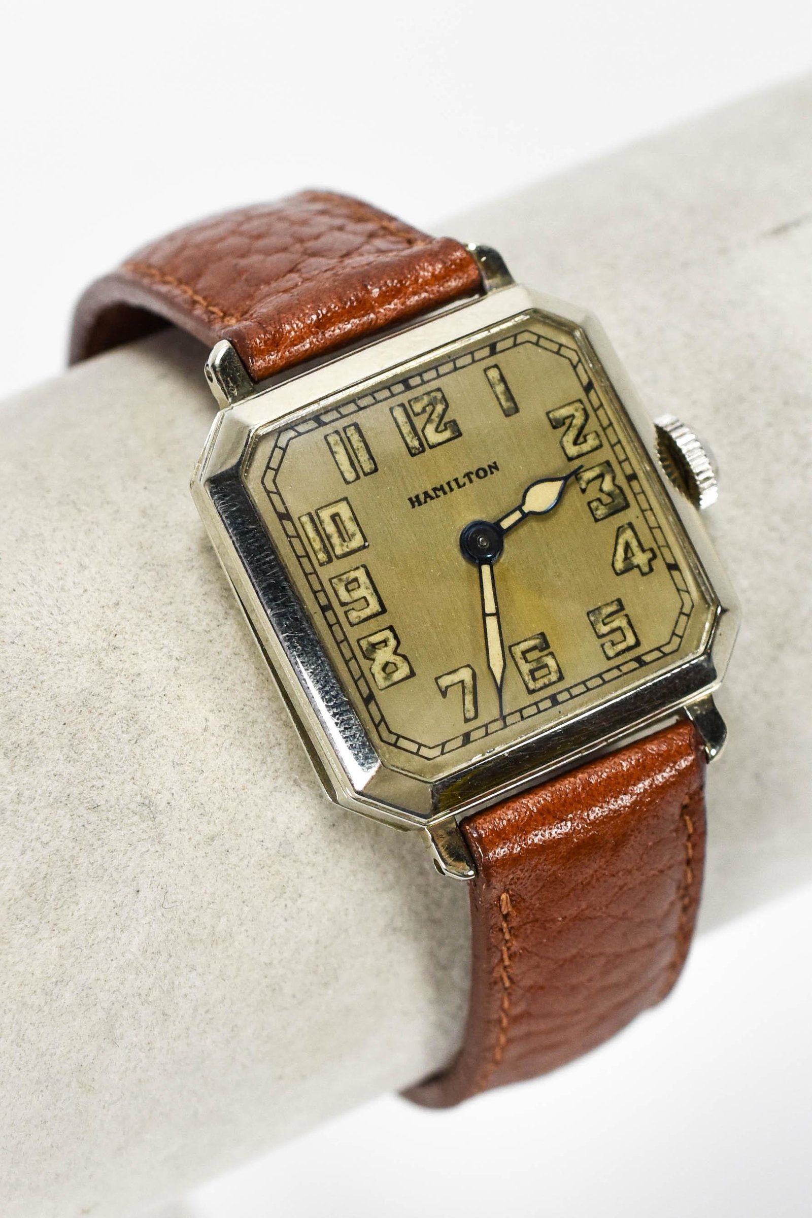 Hamilton Art Deco Octagonal 14K YG Men's Wristwatch (1 of 8)