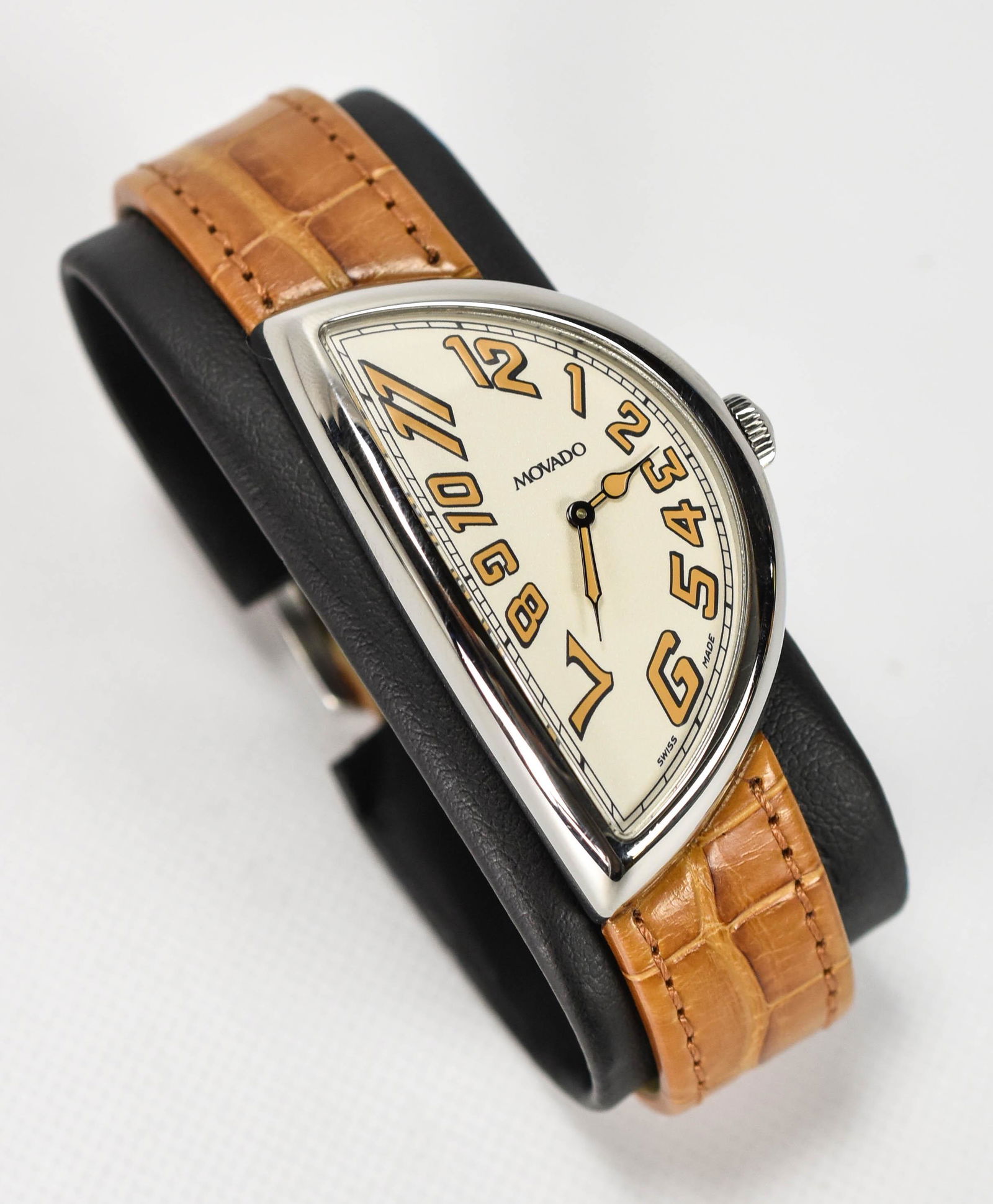 Movado curved clearance watch