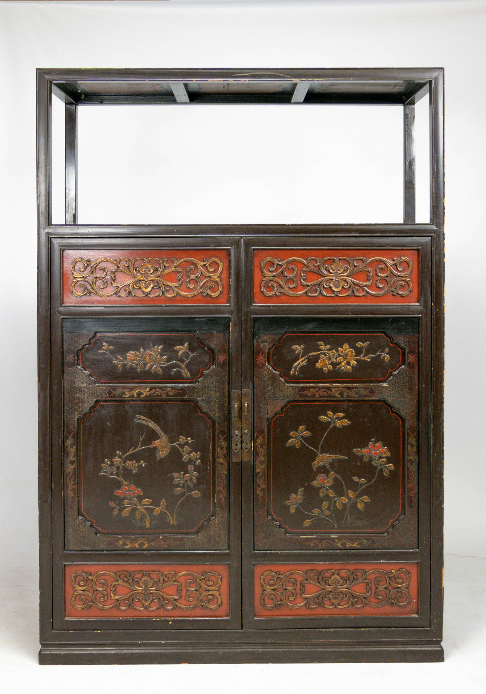 Antique Chinese Carved Wood Two Door Display Stand (1 of 12)