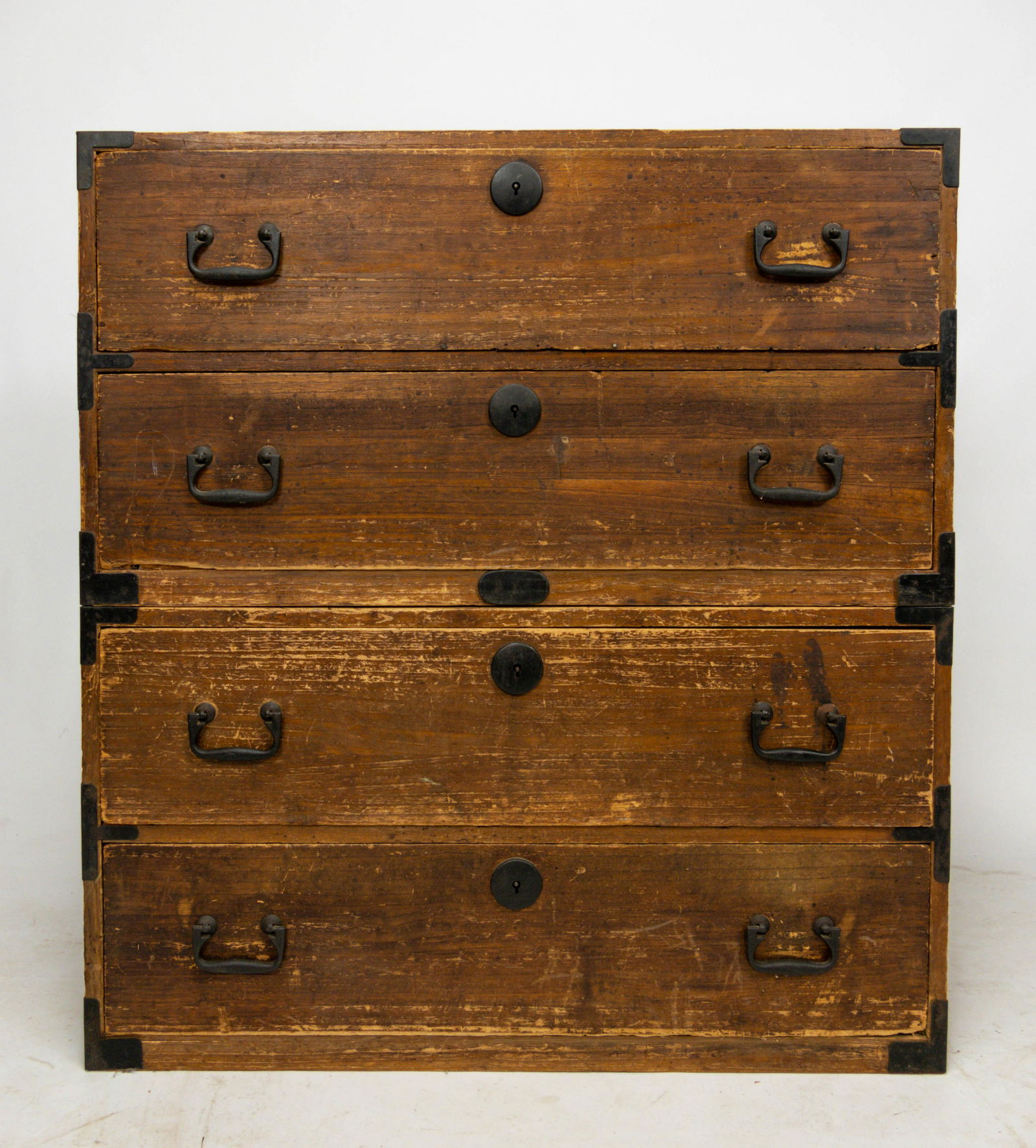 Antique Japanese Meiji 4-Drawer 2-Part Tansu Chest (1 of 8)