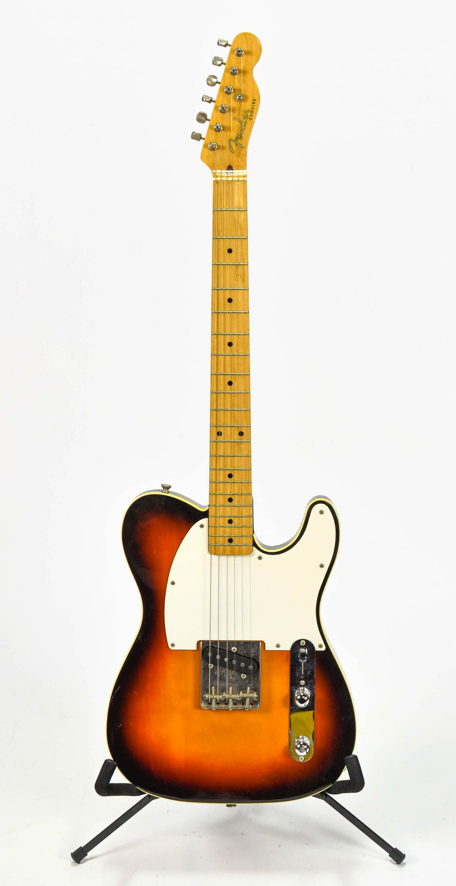 Fender Esquire Telecaster Style SB Guitar w/HC: Serial # A015135. Case: 15" x 40" x 5". Very good cosmetic condition.