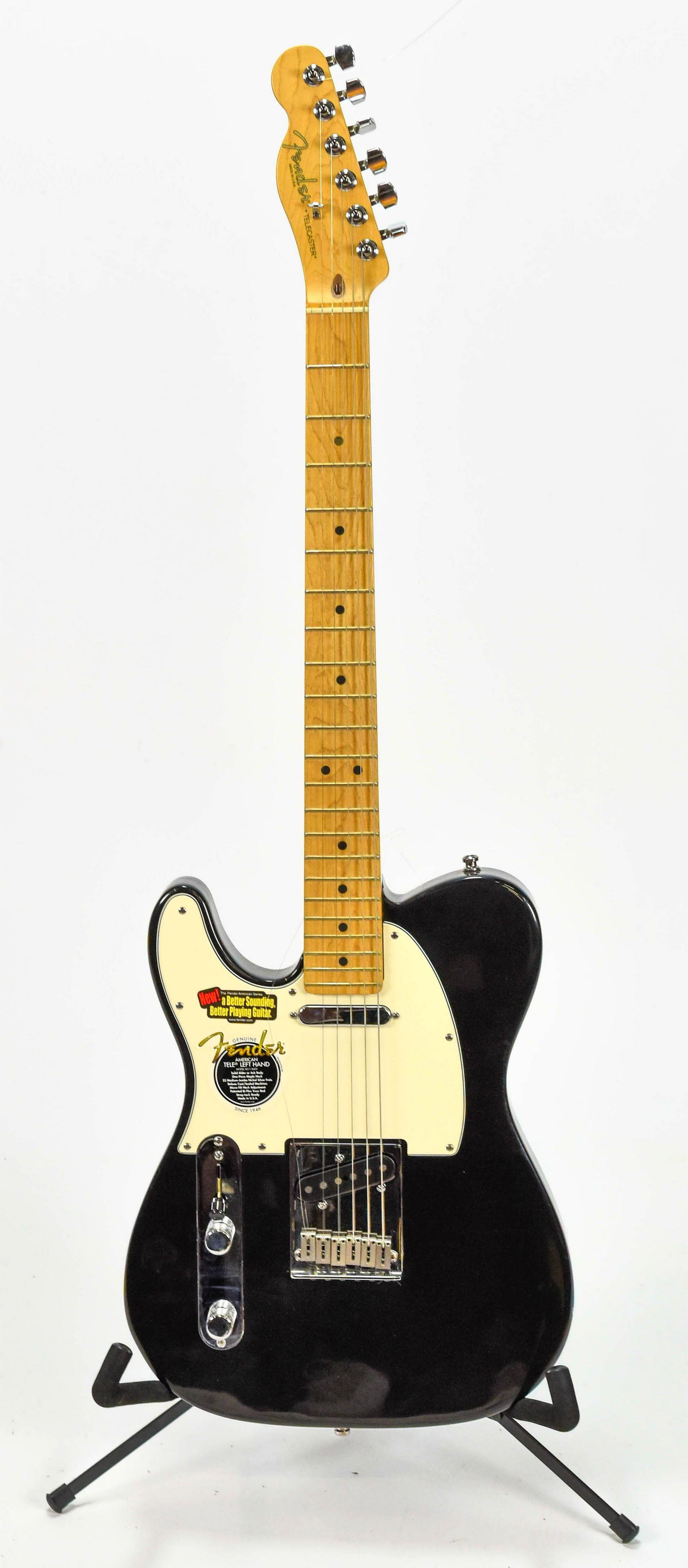 Fender Black Telecaster Left Hand Guitar: Left handed. Serial #: Z0049536. Excellent condition.
