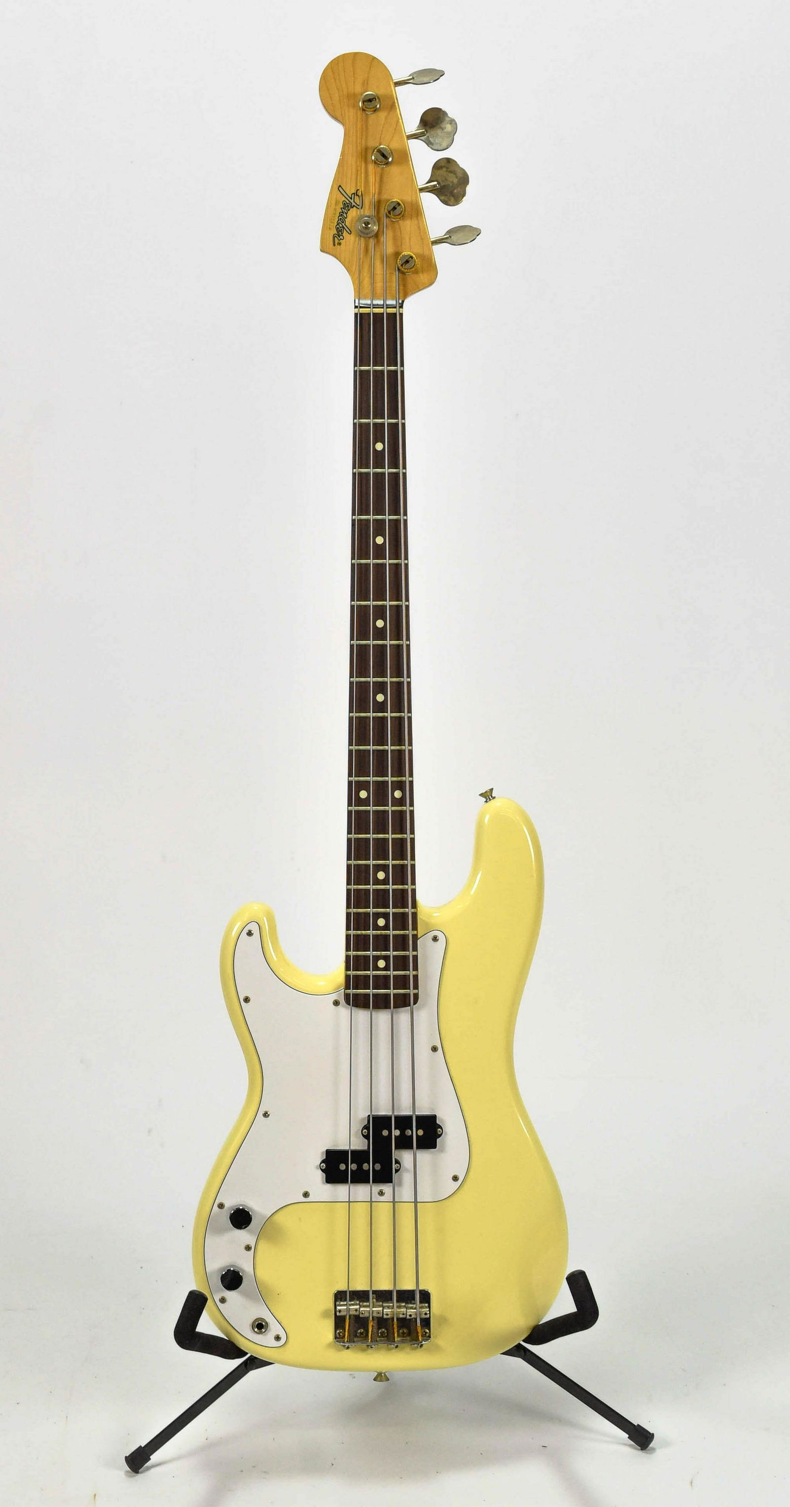 Cream Fender Solid Body Lefty Bass Guitar w/HC (1 of 7)
