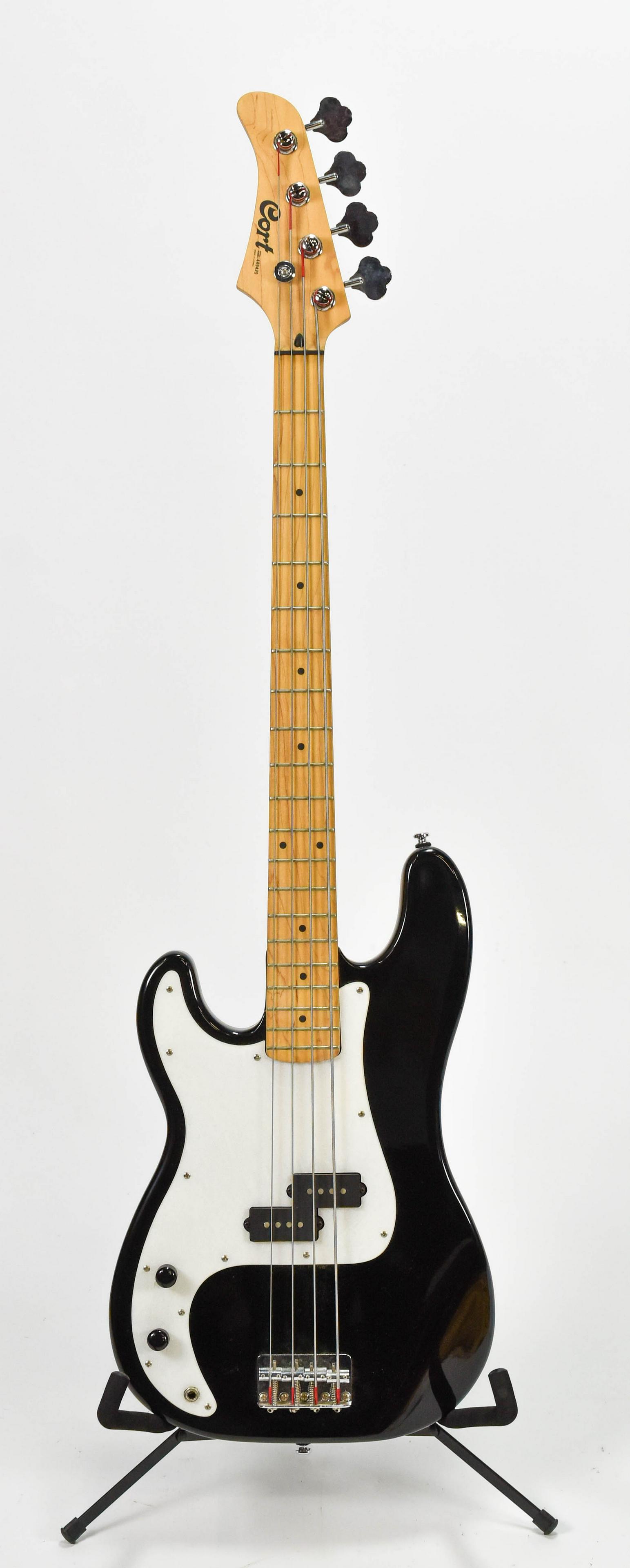 Black Solid Body Cort Lefty Electric Bass Guitar (1 of 6)