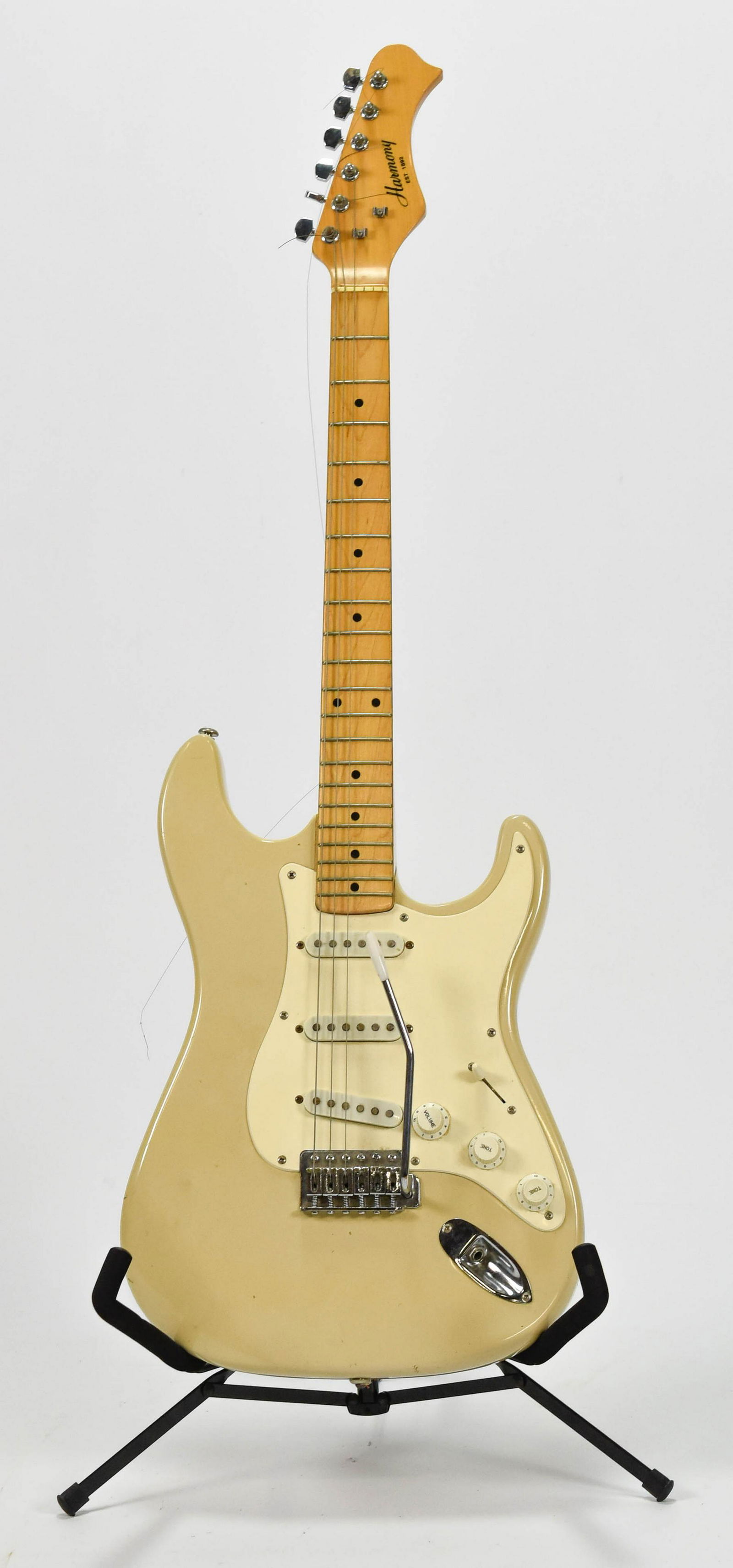 Cream White Harmony Solid Body Electric Guitar (1 of 6)