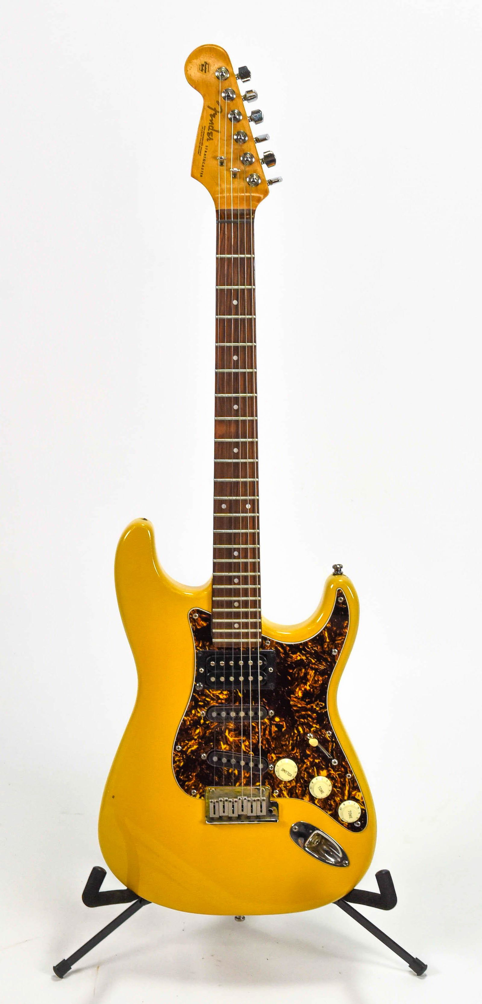 Yellow Solid Body Fender Stratocaster Electric Guitar (1 of 8)