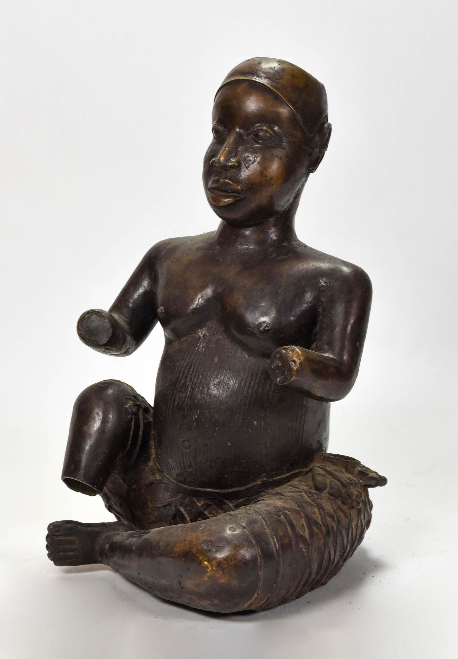 Bronze Ife Seated Male Figure w/Amputated Limbs (1 of 11)