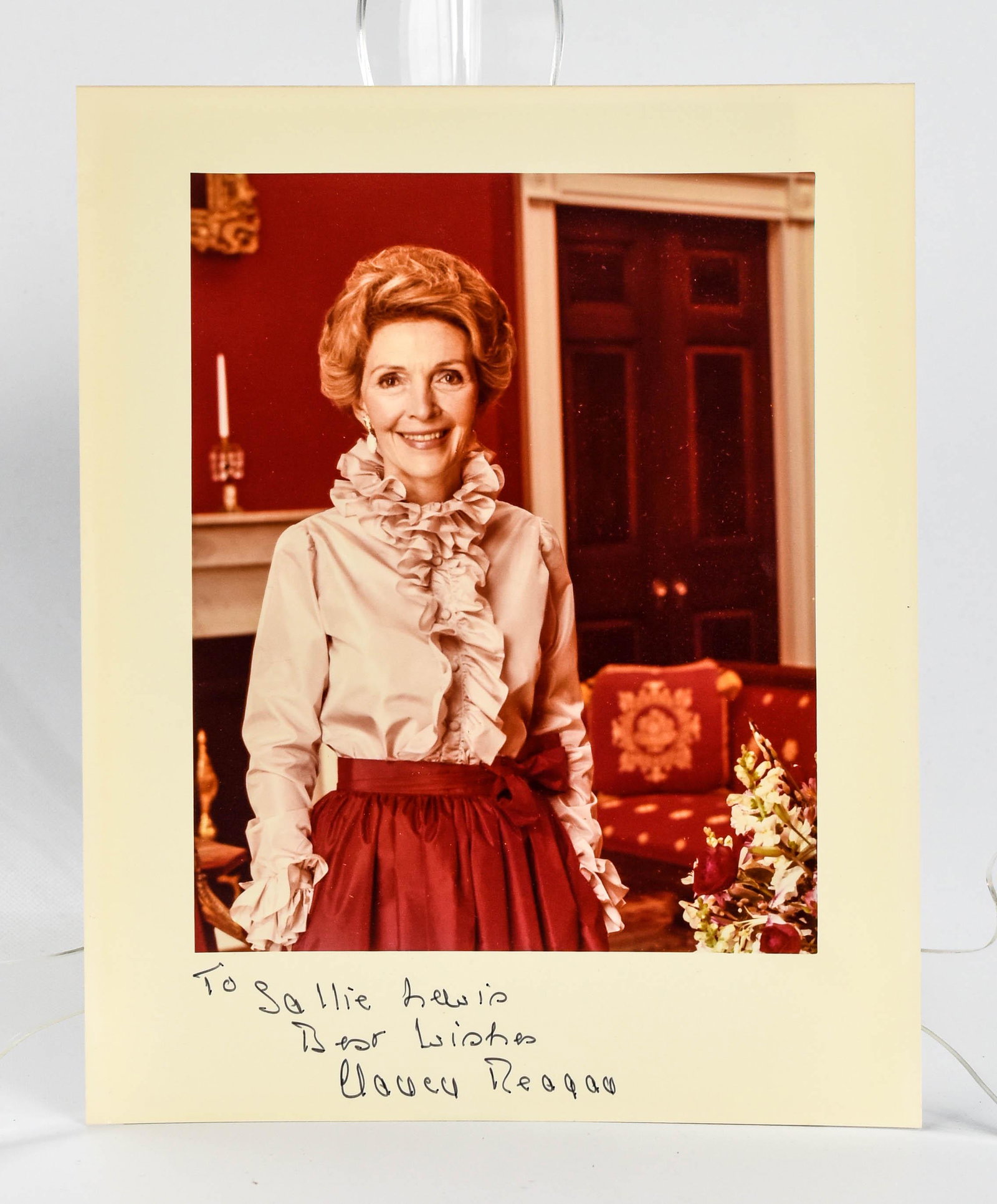Nancy Reagan Ink Signed Photo to Sallie Lewis (1 of 3)