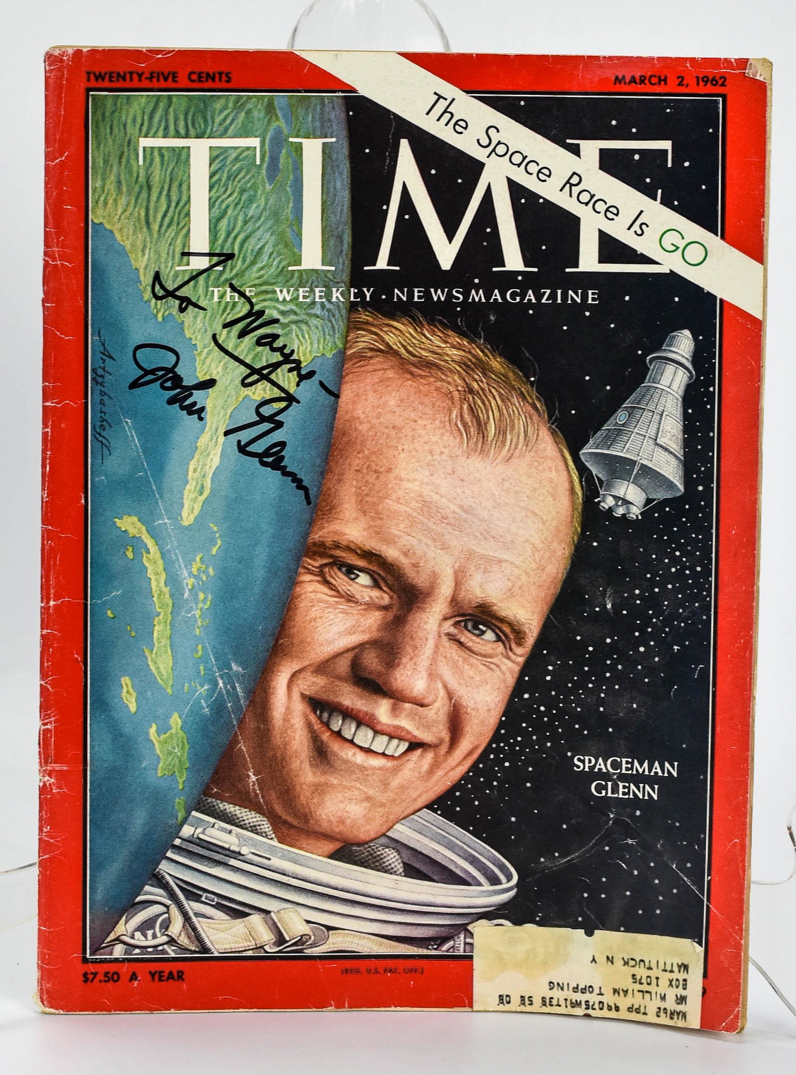 Astronaut John Glenn Inscribed Signed Time Magazine (1 of 2)