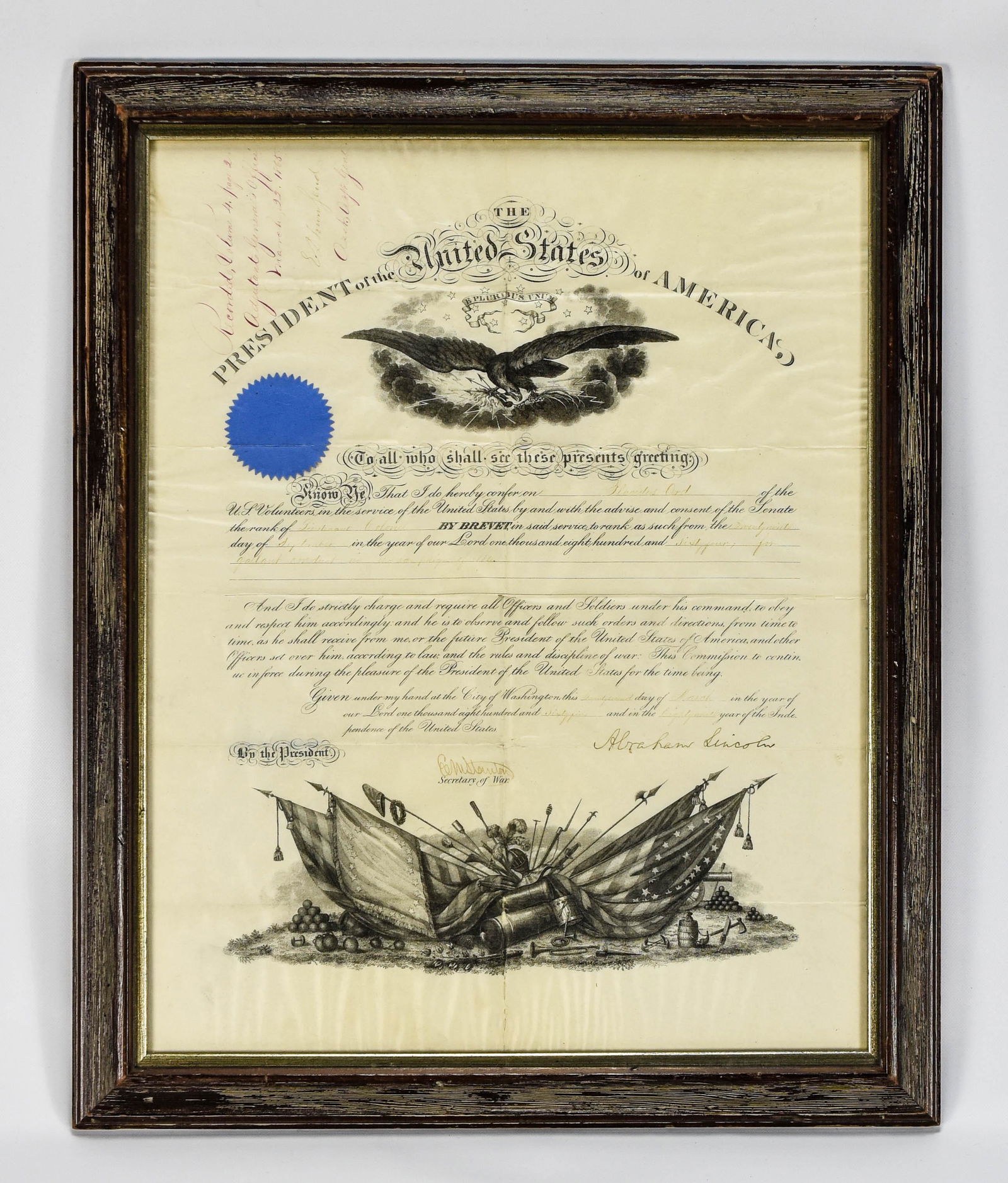 1865 Abraham Lincoln Signed Military Commission (1 of 7)