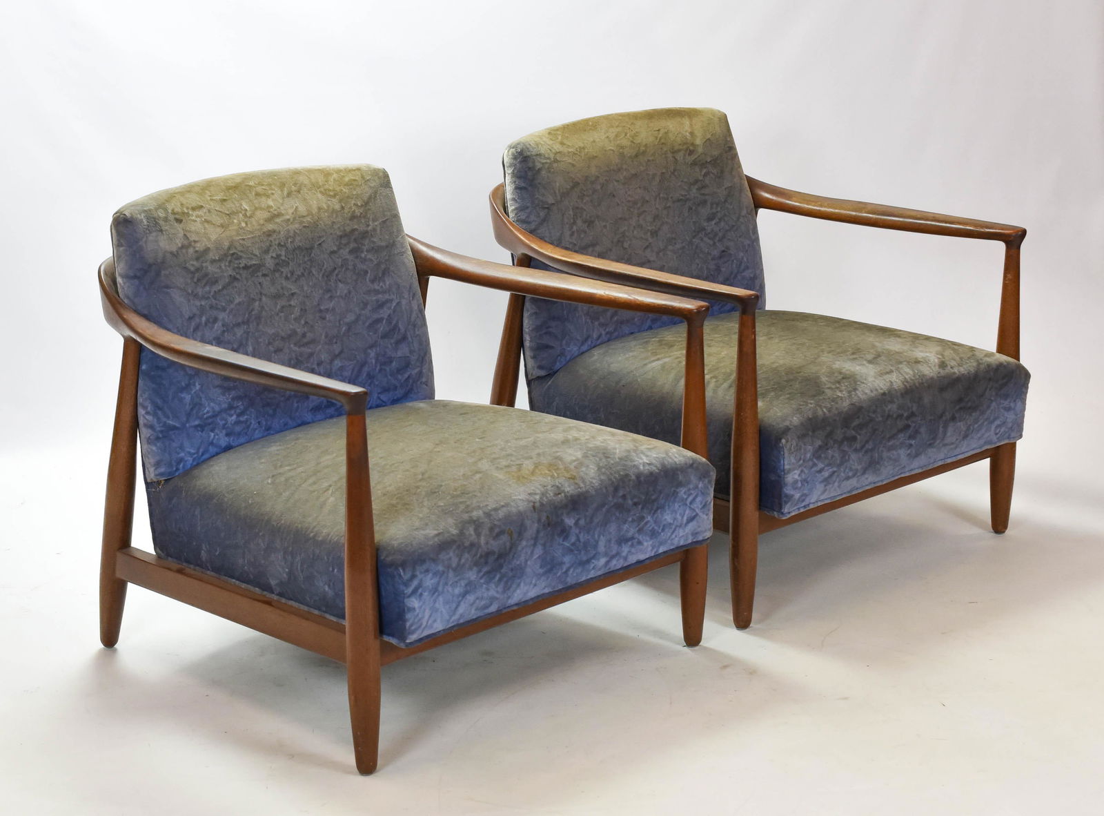 Pair Kofod Larsen for Selig MCM Walnut Lounge Chairs (1 of 8)