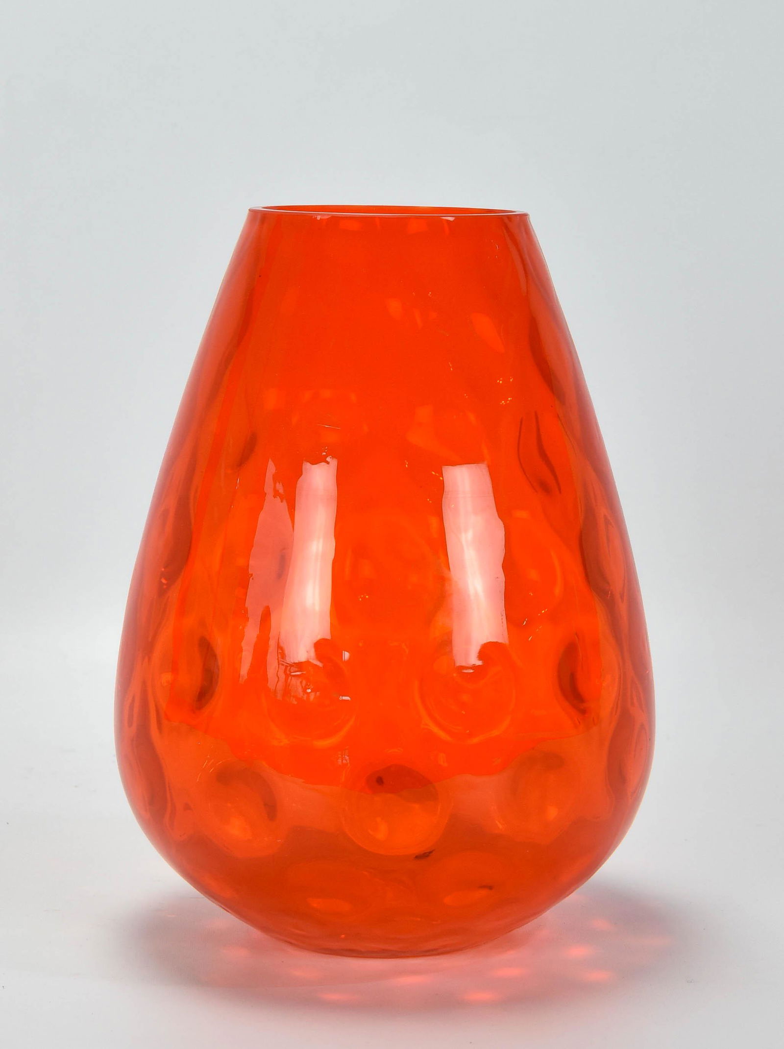 MCM Orange Optic Dot Italian Art Glass Vase (1 of 6)
