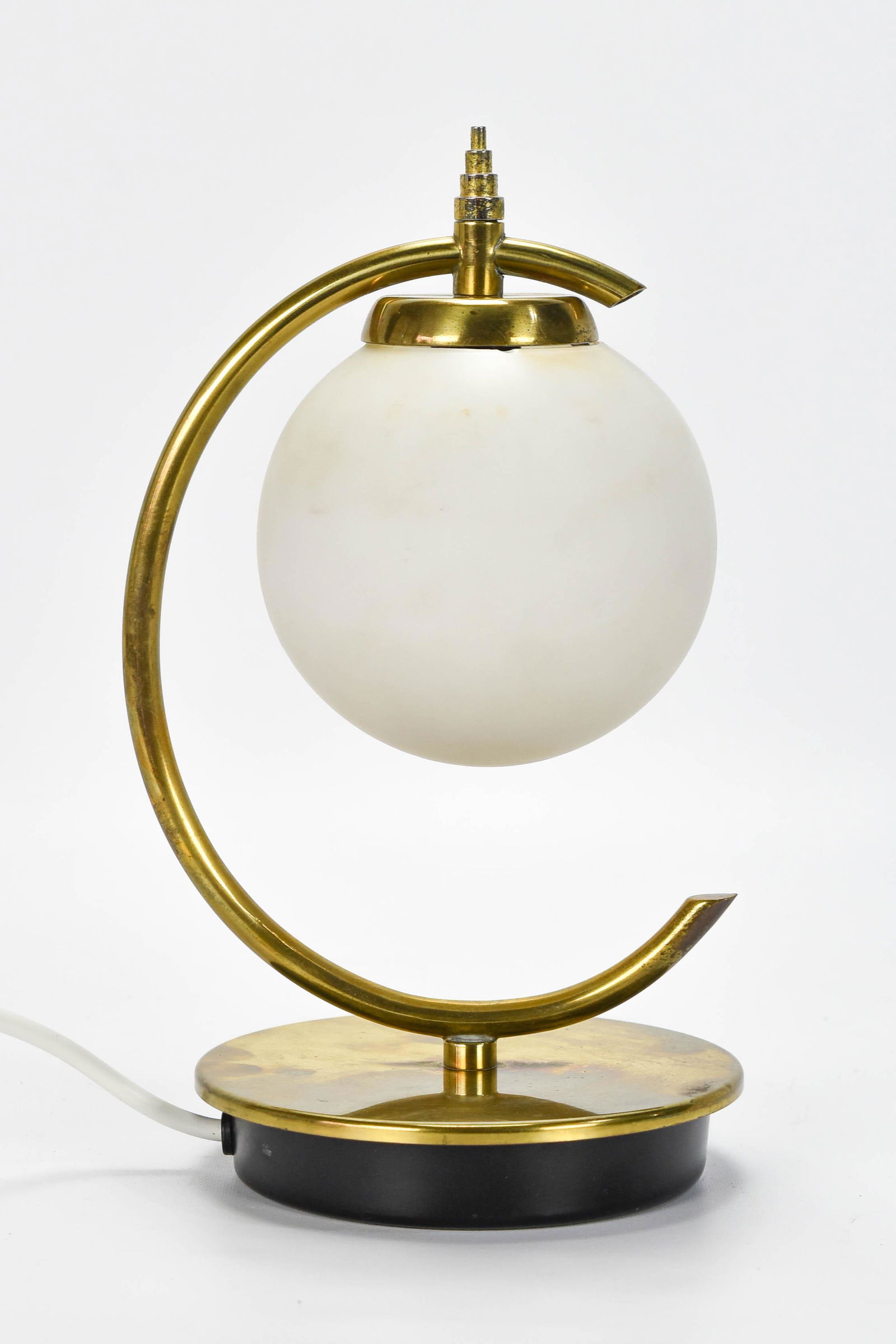 Classic Machine Age Bauhaus Brass & Glass Table Lamp (1 of 6)