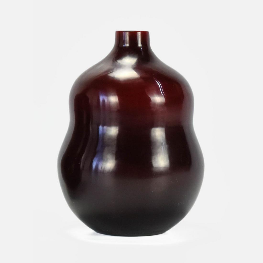Large Robert Kuo Red Peking Glass Vase for McGuire (1 of 4)