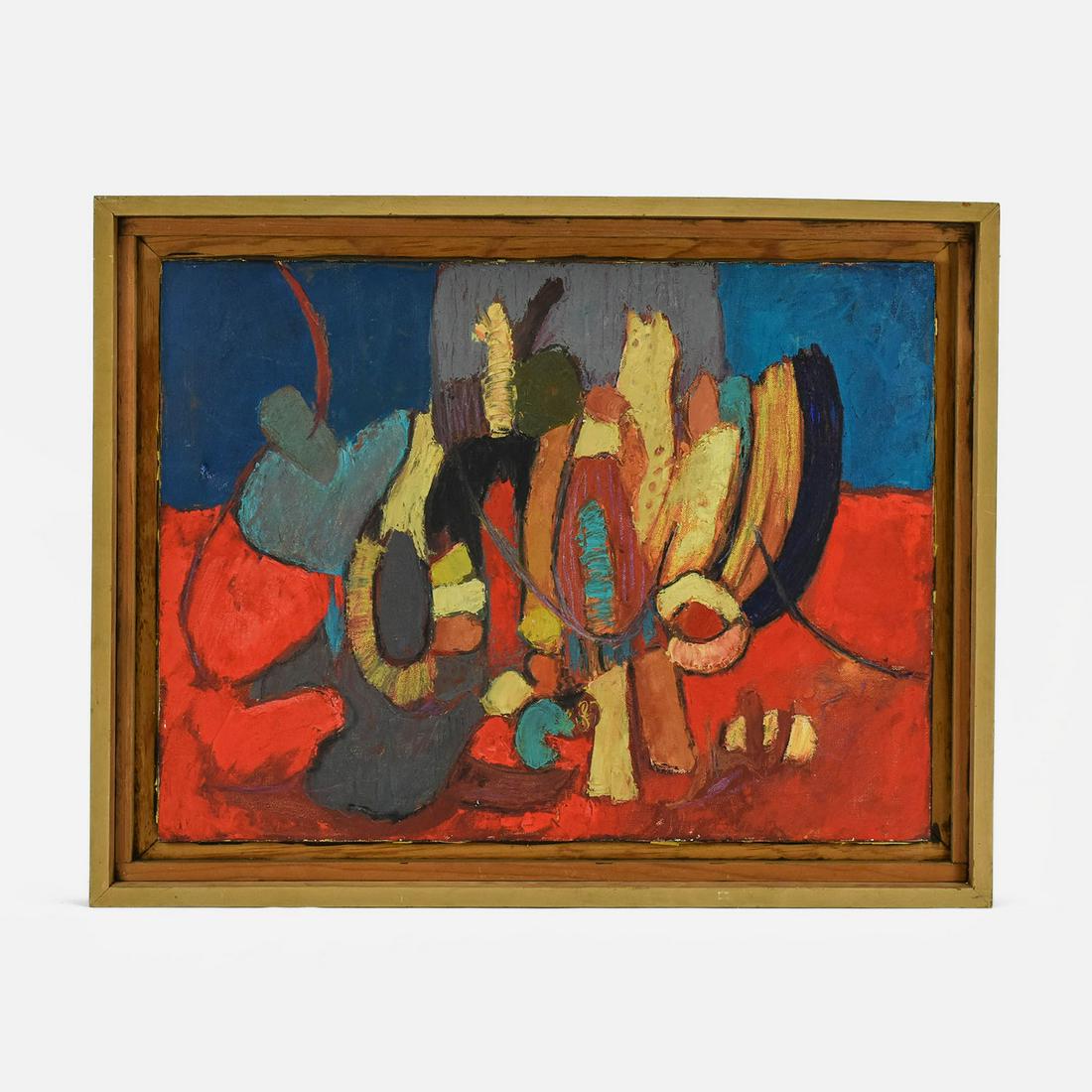 Mexican Enrique Echeverria Abstract MCM Oil Painting (1 of 5)