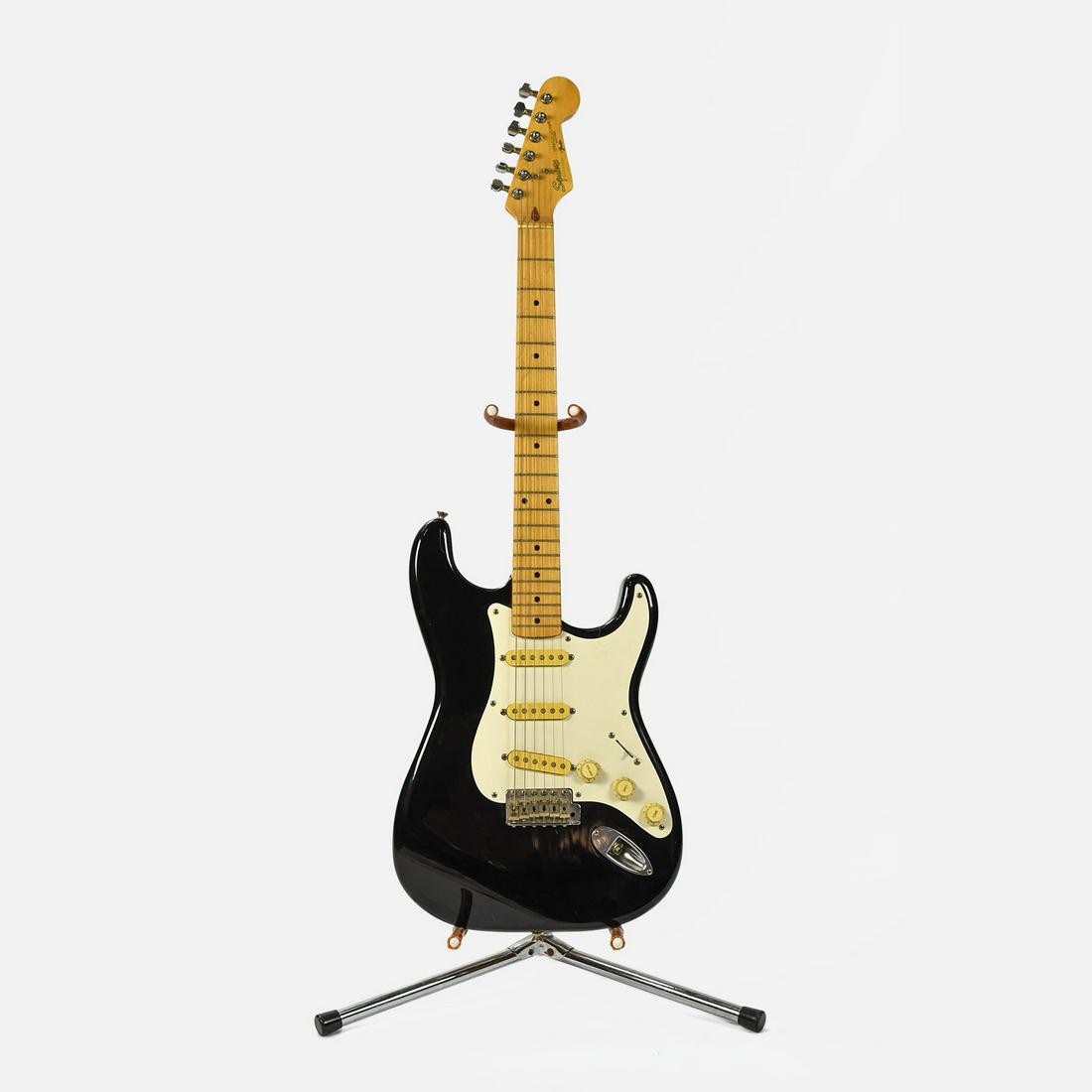 Black Fender Squire Stratocaster Guitar Japan (1 of 7)