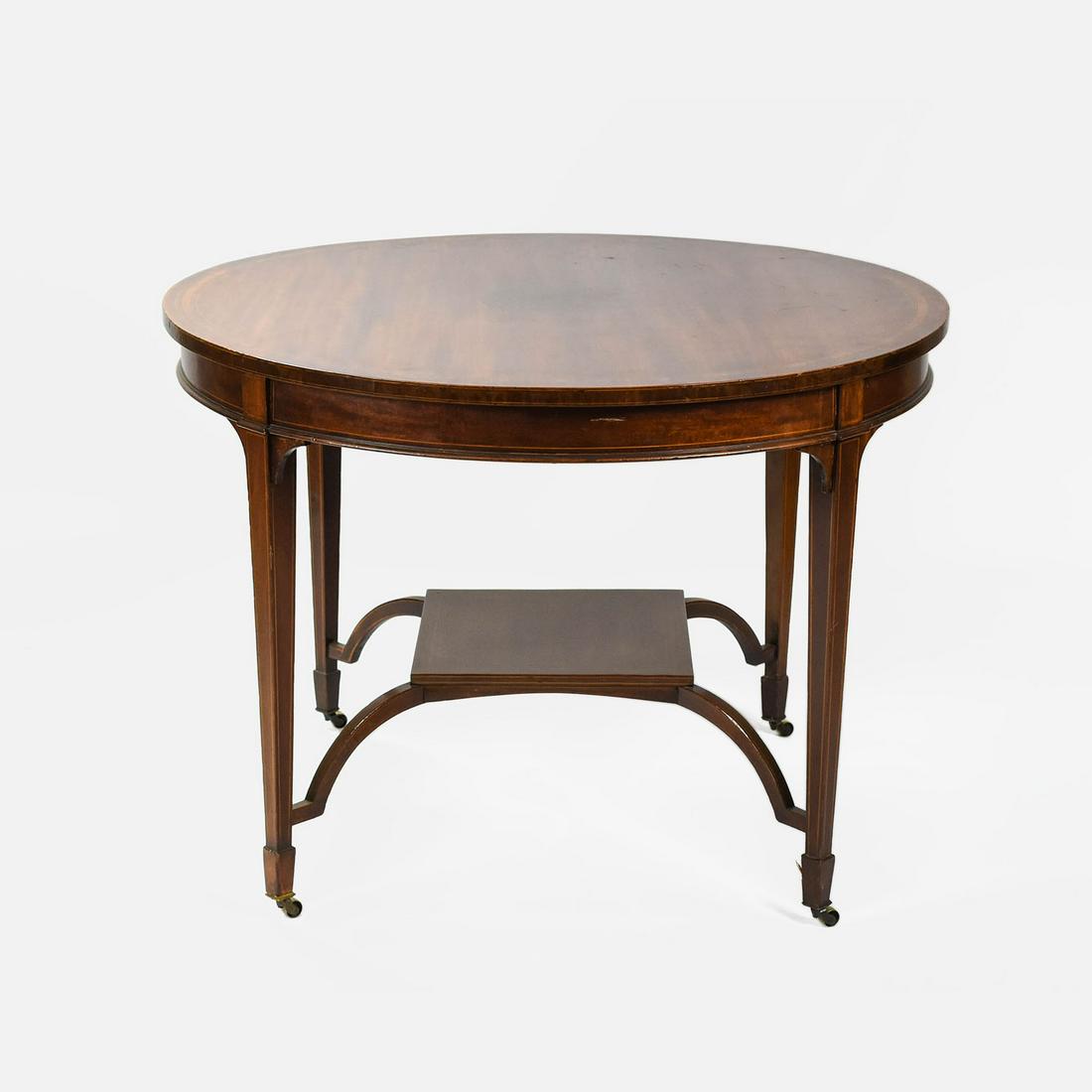 Antique Hepplewhite Mahogany Library Center Table (1 of 11)