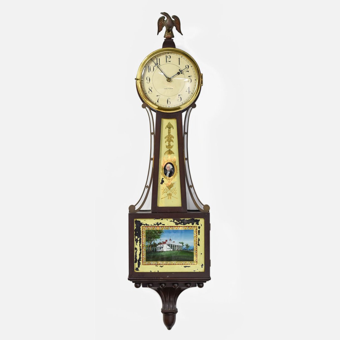 Waltham Reverse Painted Mt. Vernon Banjo Clock (1 of 9)