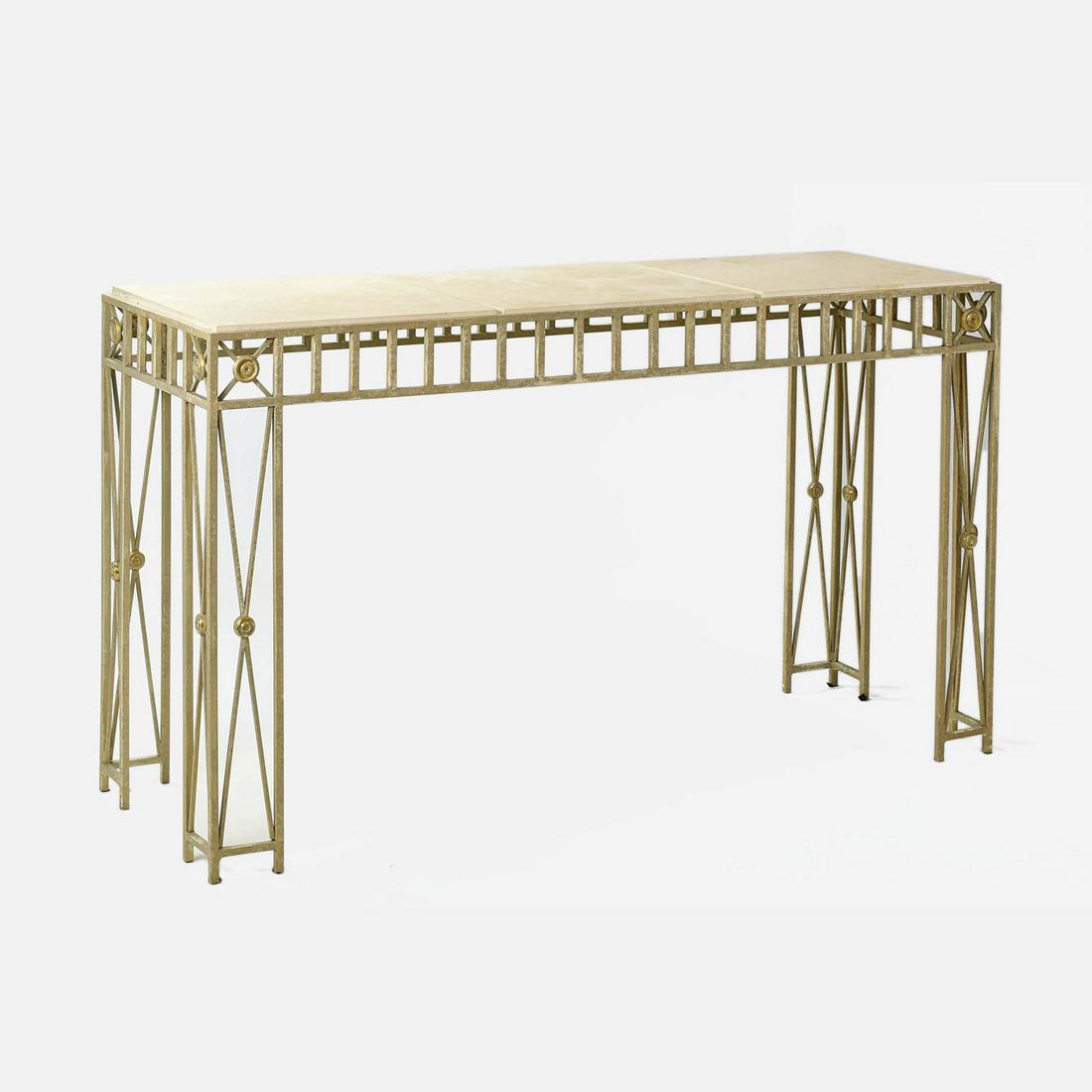 Modern Painted Metal and Marble Console Table (1 of 9)