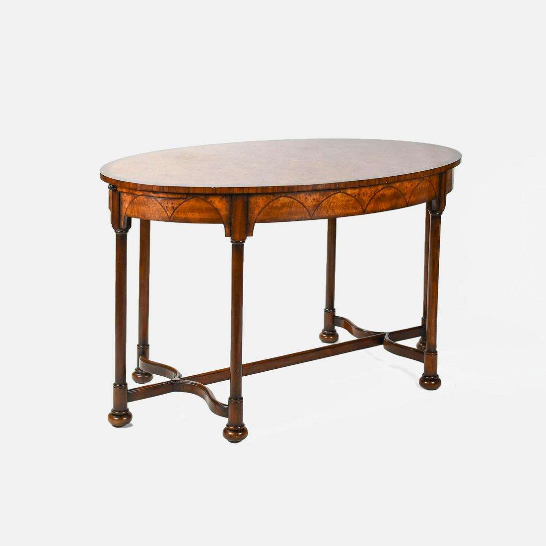 Fine Burl Wood Tall Oval Tea Table (1 of 12)
