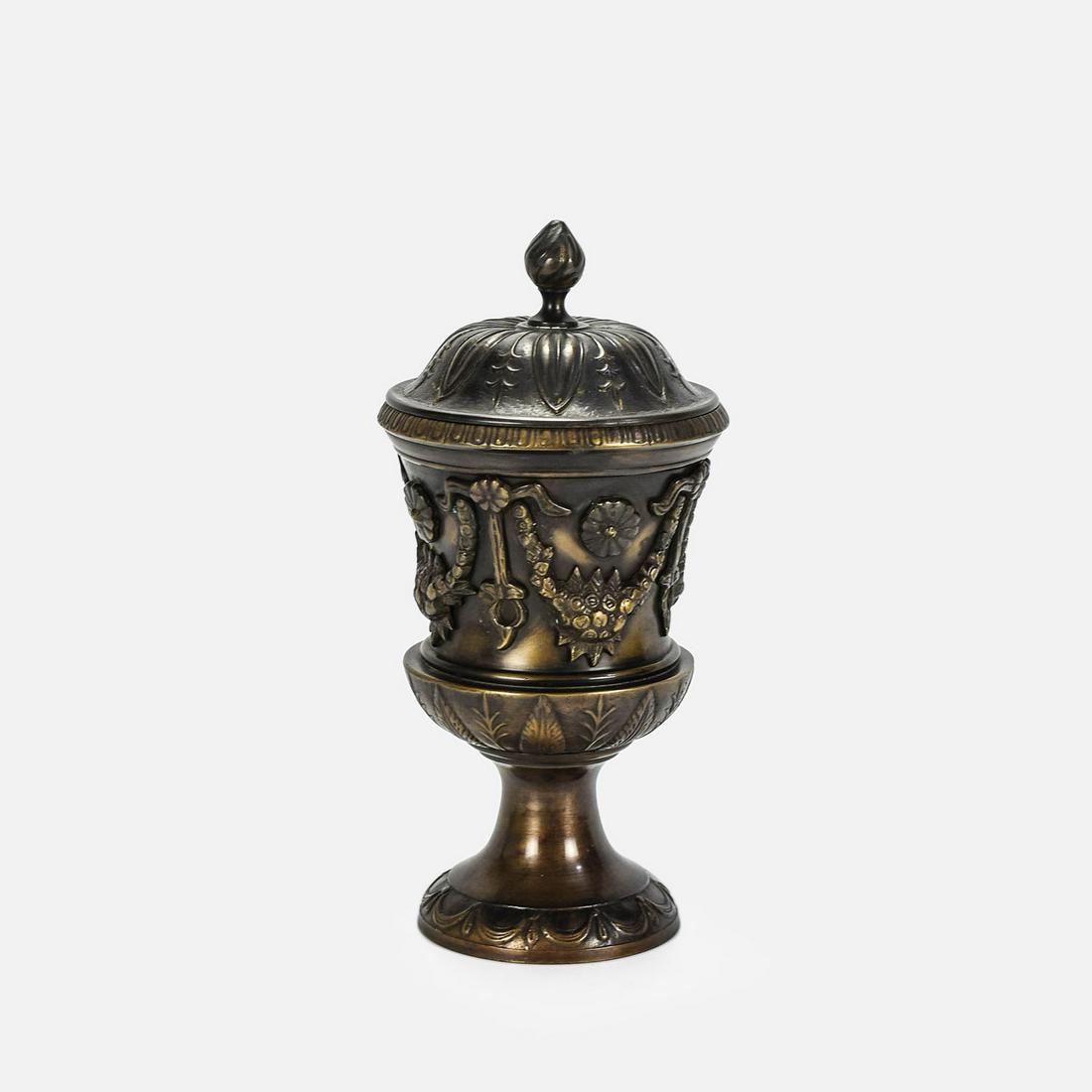 Contemporary Cast Bronze Lidded Urn (1 of 9)