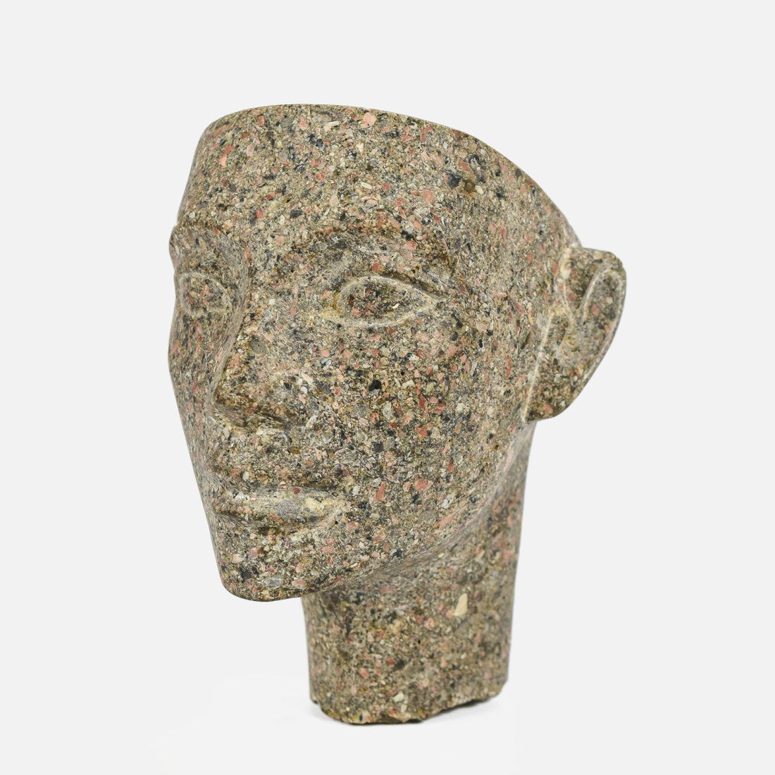 Egyptian Carved Granite Stone Head (1 of 14)