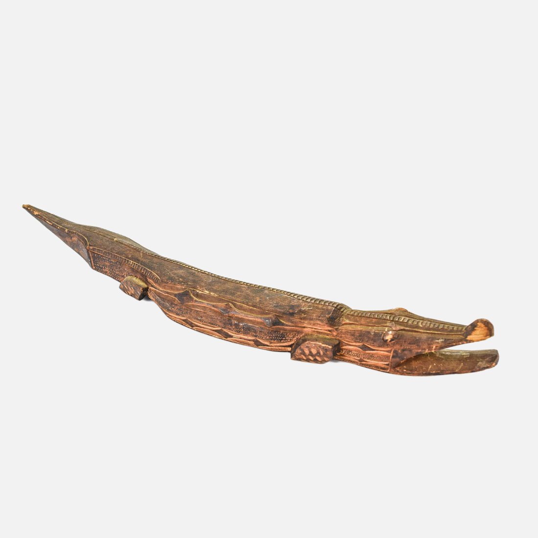 1946 Marquesas Islands Oceania Carved Wood Crocodile (1 of 14)