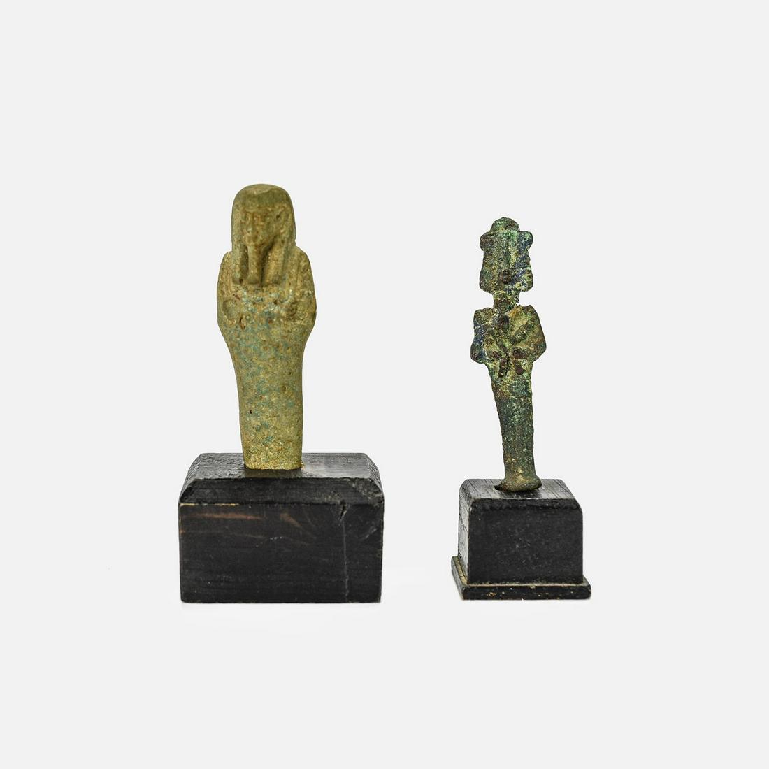 Two Ancient Egyptian Faience and Bronze Ushabti (1 of 7)
