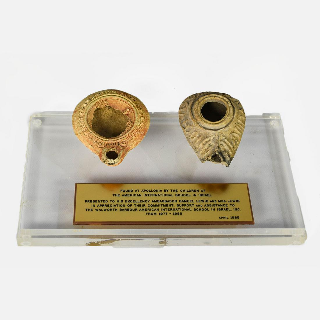 Two Ancient Holy Land Herodian Lamp Oil Lamps (1 of 10)