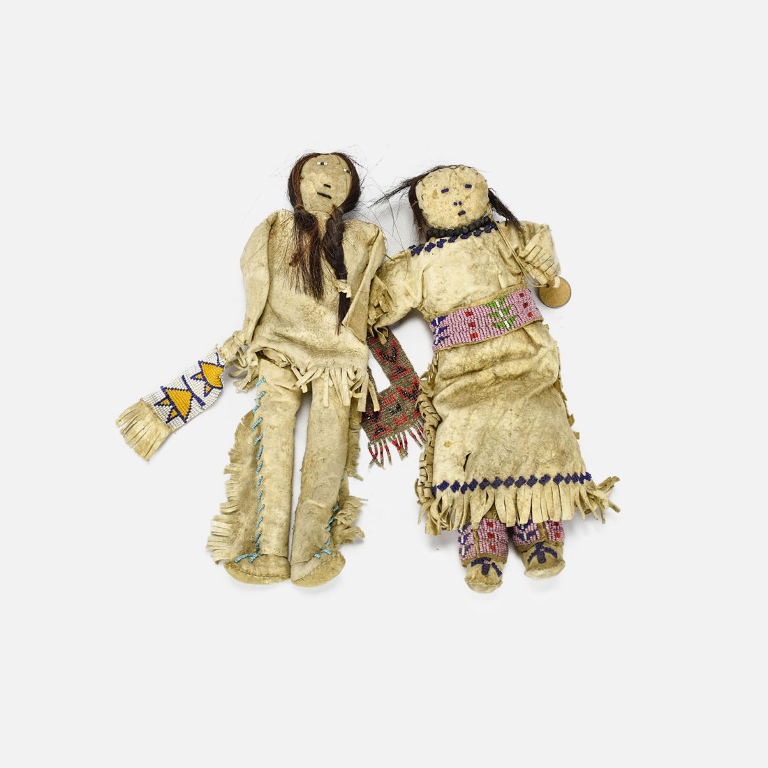 Antique Native American Sioux Beaded Doll Pair (1 of 17)