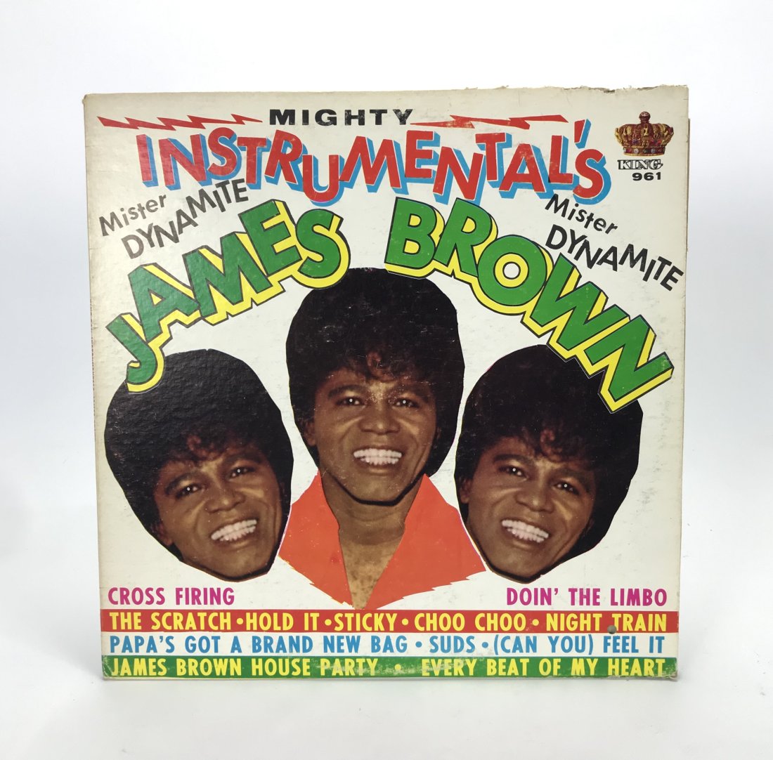 James Brown Mighty Instrumentals Vinyl LP King 961: Cover only Good because of top seam rough split, vinyl very good.