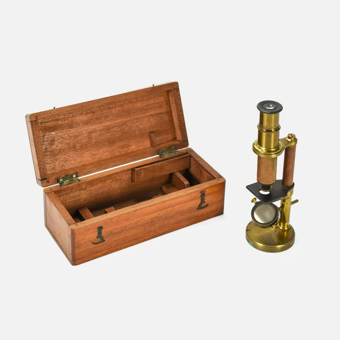 Antique 6" English Brass Pocket Field Microscope (1 of 16)