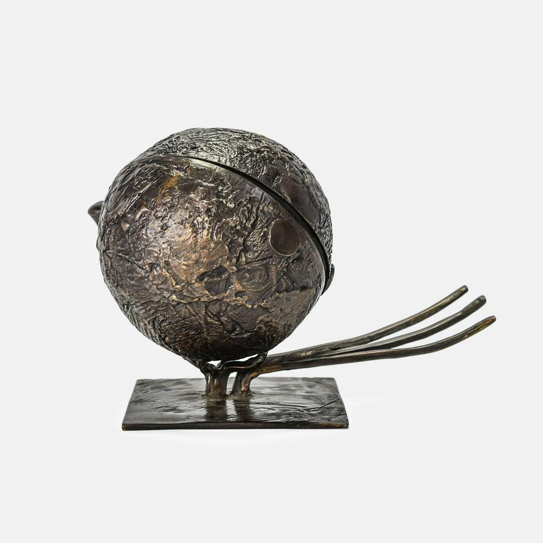 Hinged Patinated Bronze Table Globe w/Stand (1 of 12)