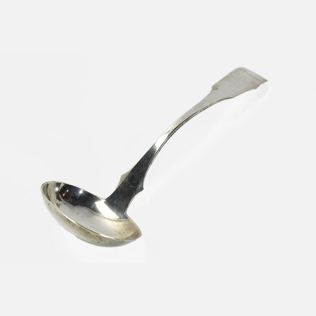 Large Coin Silver Serving Ladle A. Johnston (1 of 8)