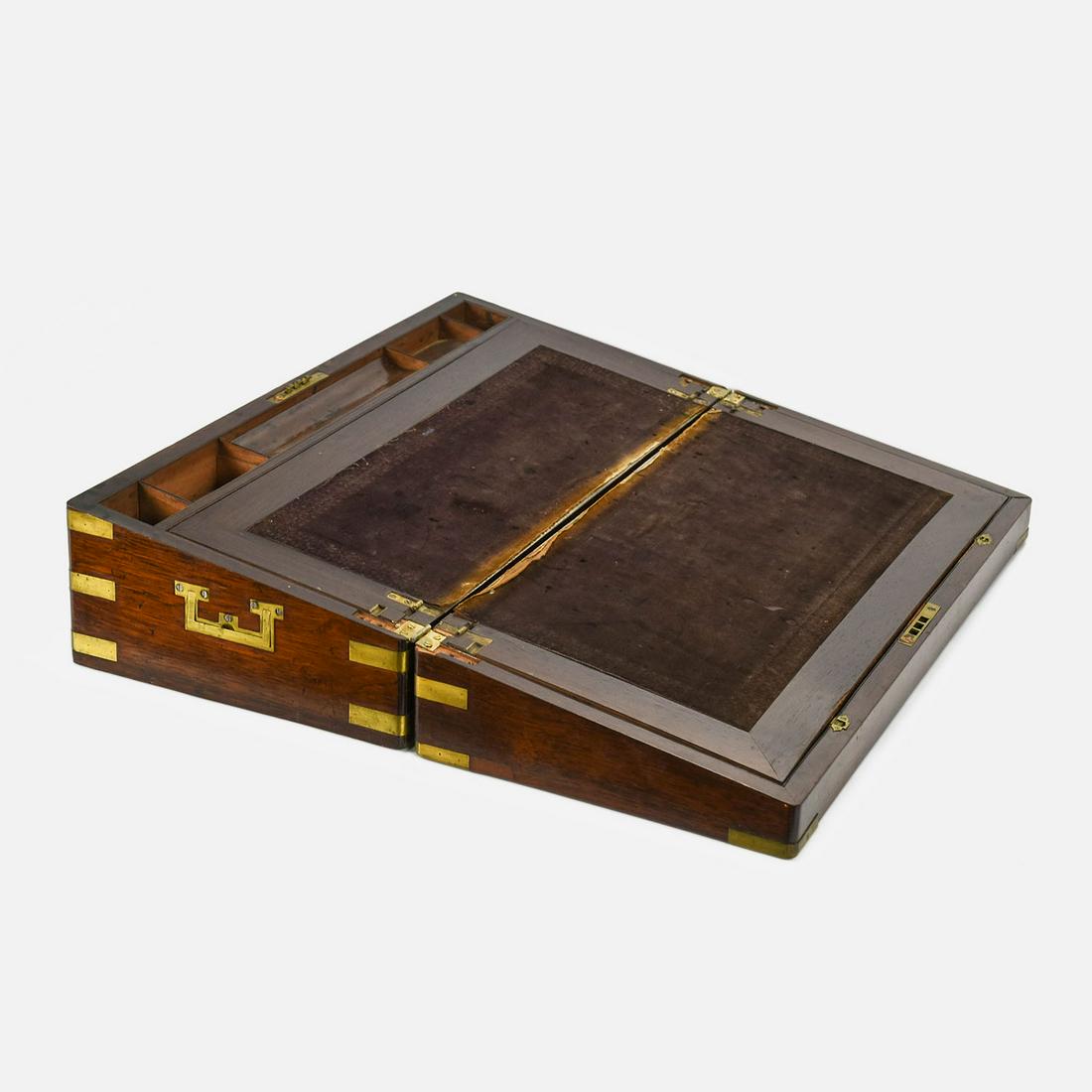 Large Antique Mahogany and Brass Lap Desk (1 of 12)