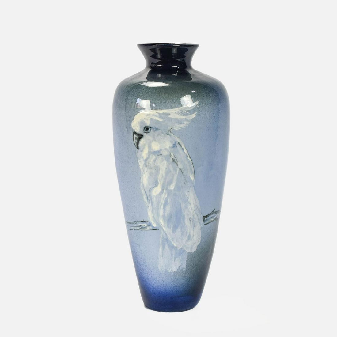 Vintage Rozart Art Pottery Parrot Bird Portrait Vase (1 of 8)