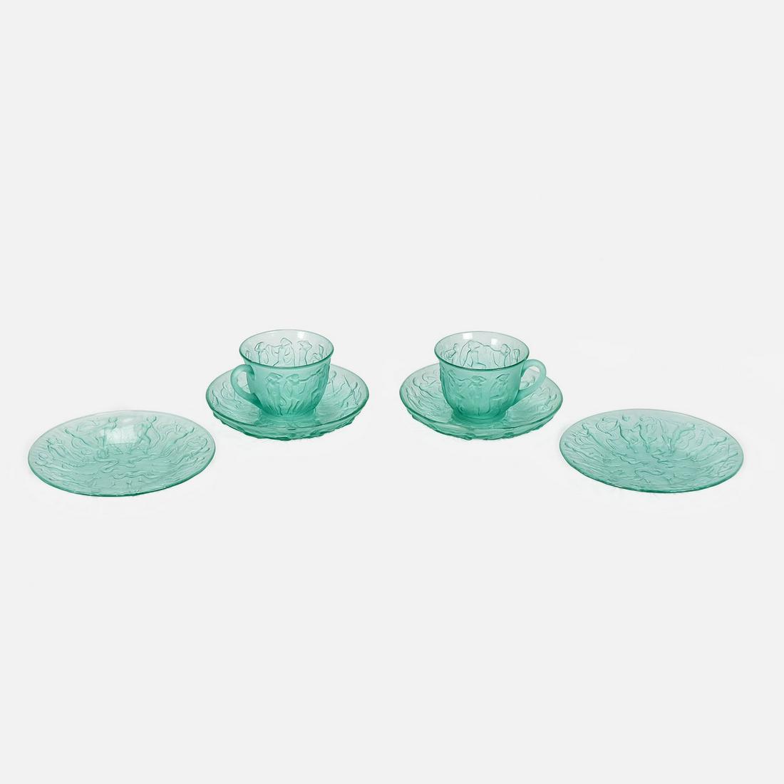 Consolidated Glass DANCE OF THE NUDES Green Glass Lot (1 of 6)