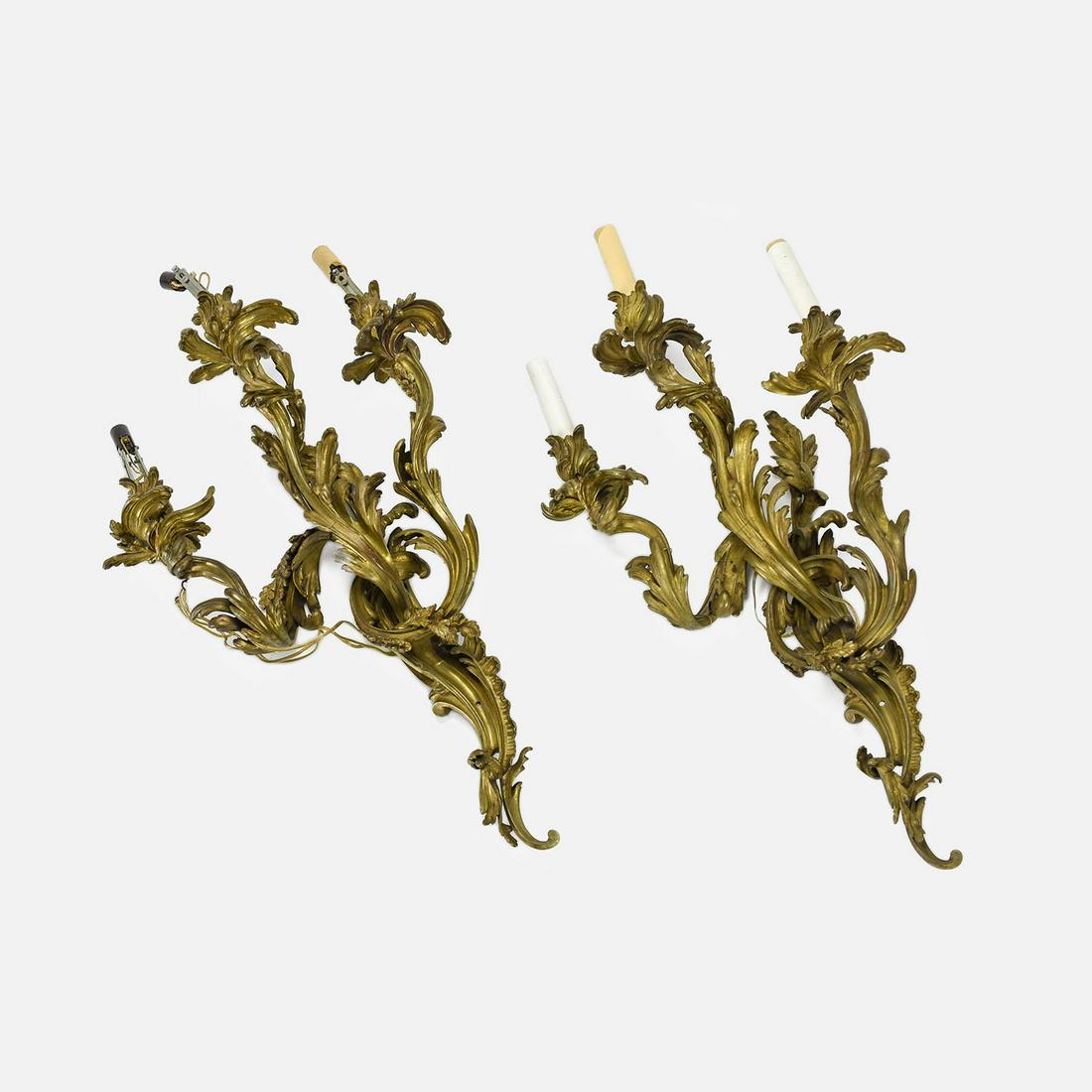 Antique French Bronze Baroque Wall Sconces (1 of 11)
