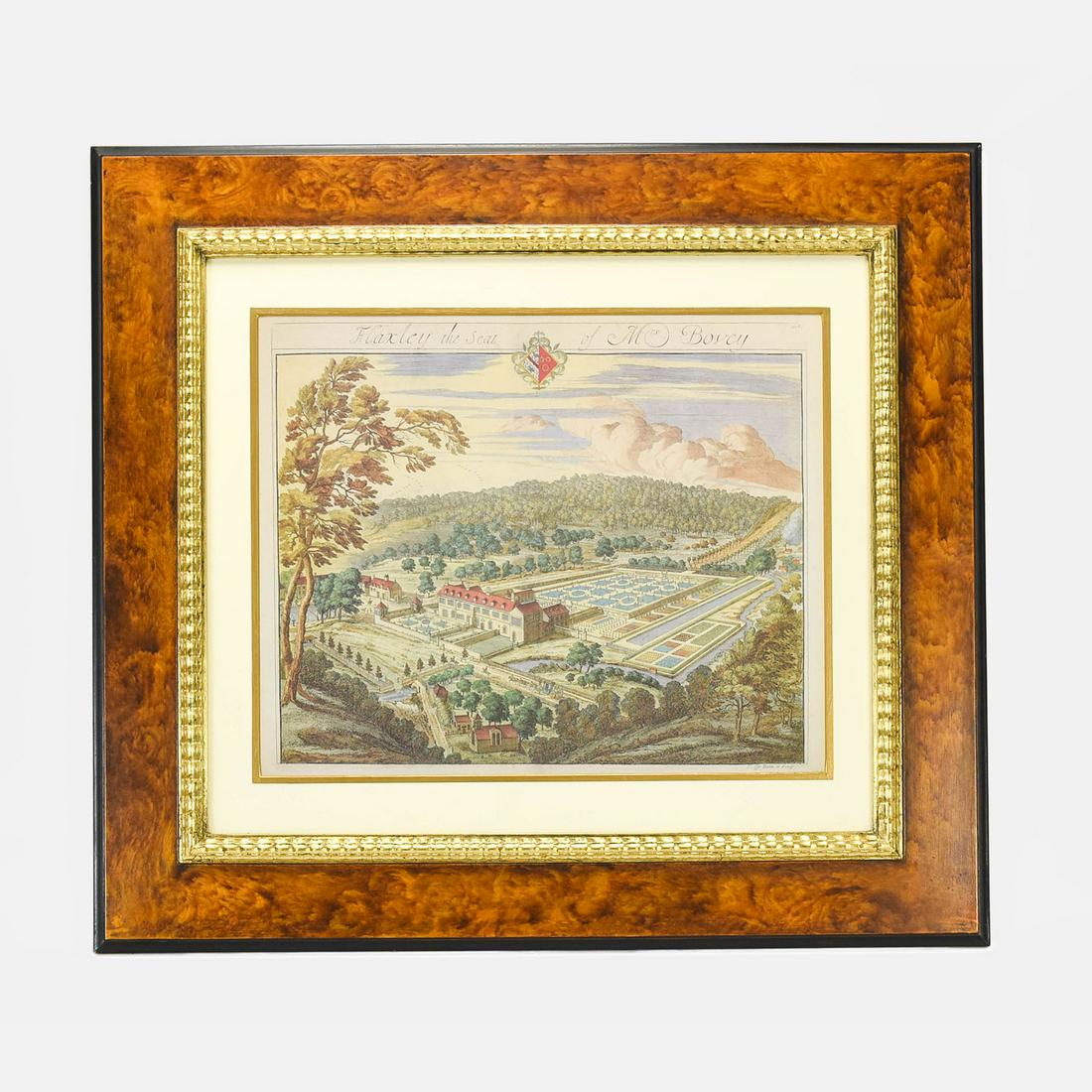 Johannes Kip "Flaxley the Seat of Mrs. Bovey" Engraved Print (1 of 7)