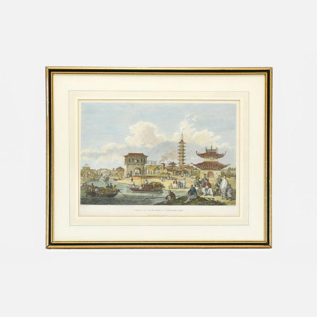 G. Nichol "View of the Suburbs of a Chinese City" Framed Engraving (1 of 8)