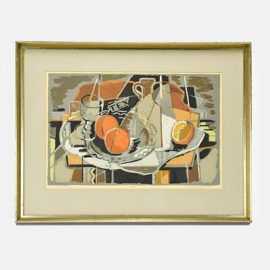 Mary Frances Doyle "Texas Oranges" Cubist Silkscreen Print (1 of 7)