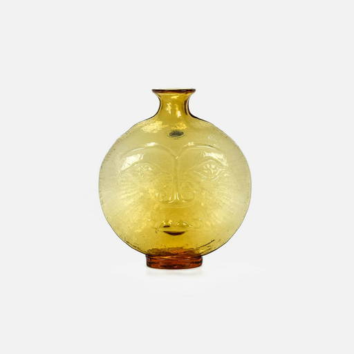 Blenko Handcraft Art Glass Sun Face Bottle Vase (0006) on Jul 14, 2022