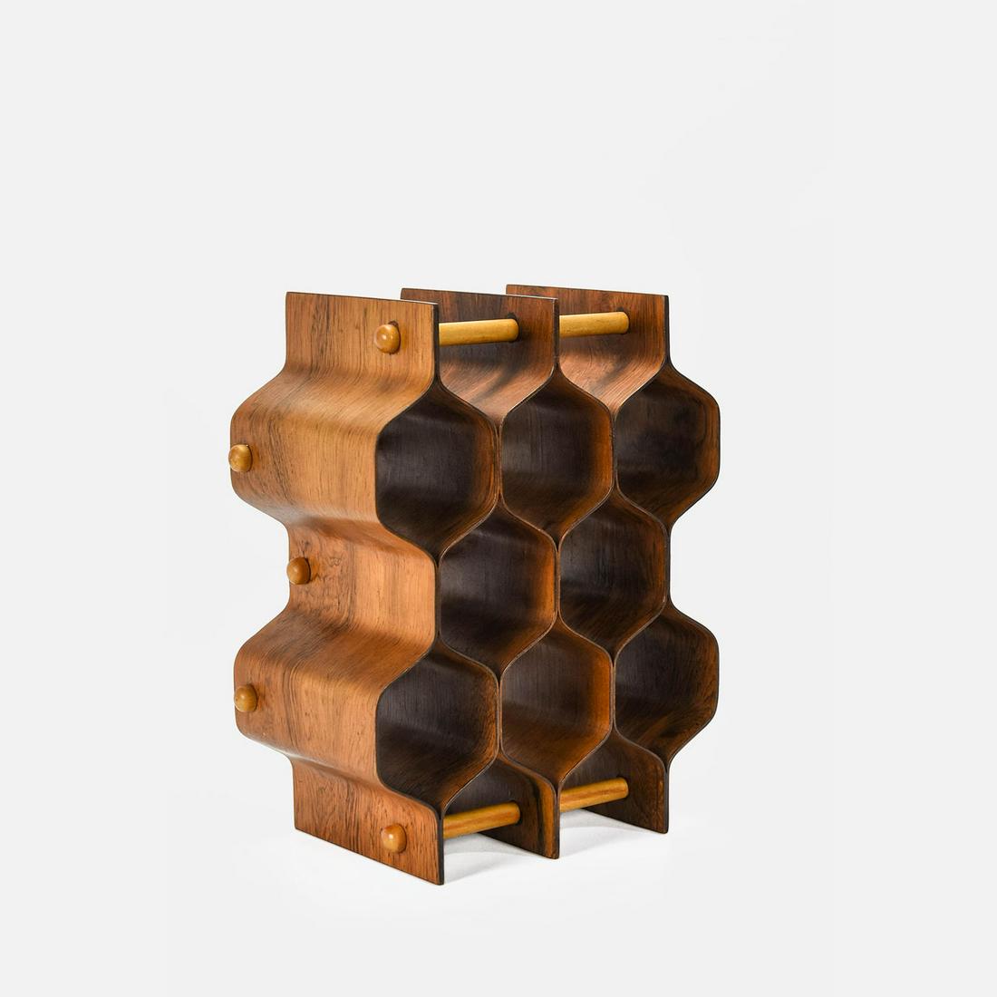 Torsten Johansson Rose Wood Wine Rack Danish Modern: Scarce to find in this Excellent original condition as shown.