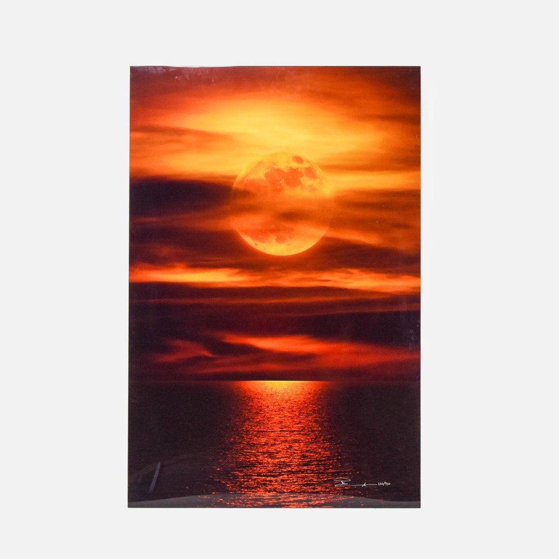 Lik, Peter Landscape Photograph on Acrylic "Moonlight Reflections" 230/950: This very large original limited edition photograph on paper was mounted using highly refined acrylic, a process developed by Lik Galleries, and is one of about a dozen Peter Lik landscape photographs