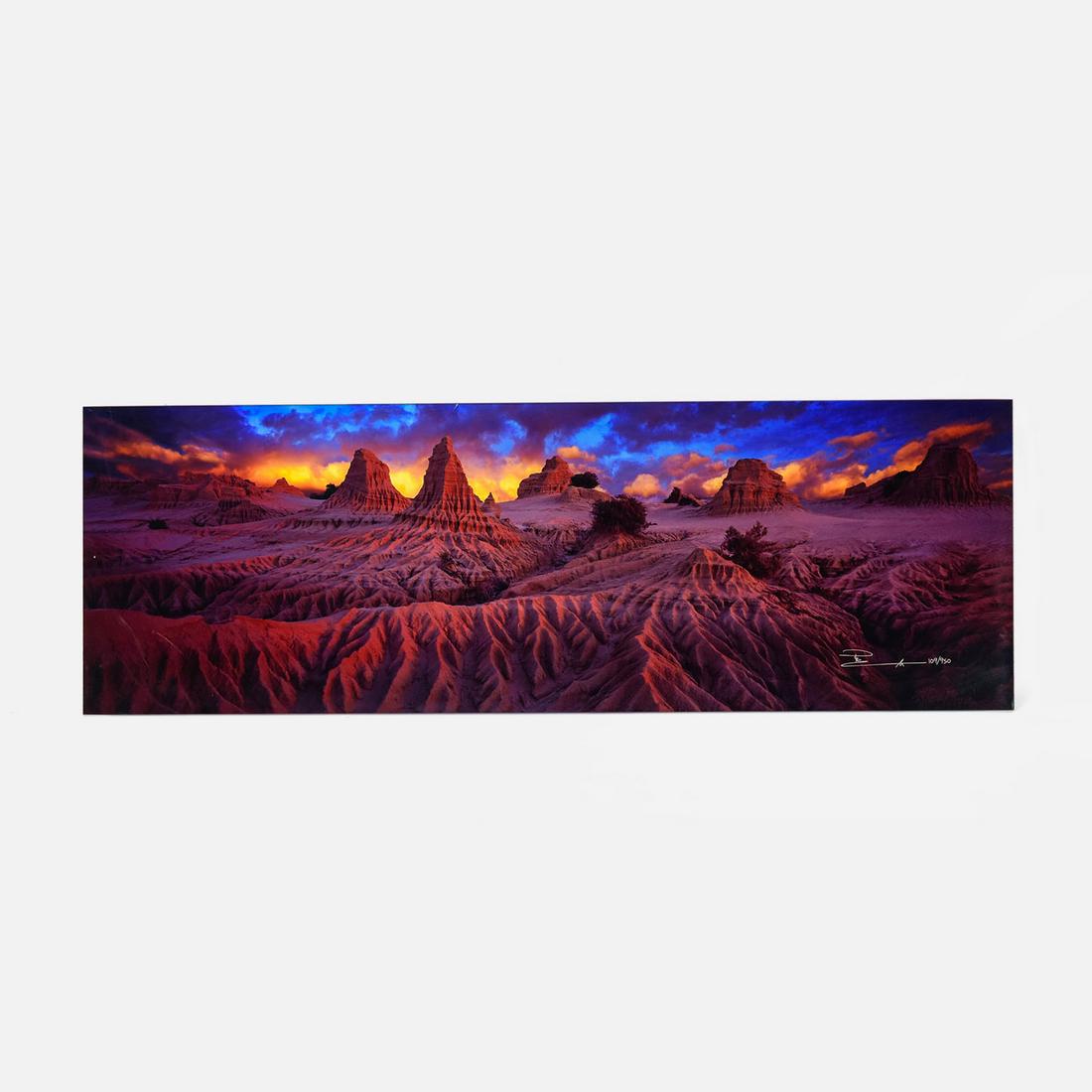 Lik, Peter Landscape Photograph on Acrylic "LUNARSCAPE" #109/950: This very large original limited edition photograph on paper was mounted using highly refined acrylic, a process developed by Lik Galleries, and is one of about a dozen Peter Lik landscape photographs
