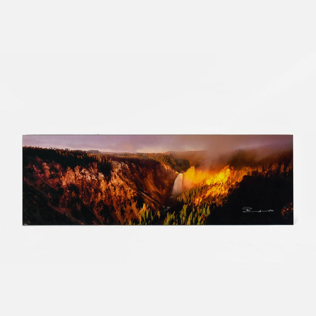 Lik, Peter Landscape Photograph on Acrylic "VALLEY OF FIRE" 21/950: This very large original limited edition photograph on paper was mounted using highly refined acrylic, a process developed by Lik Galleries, and is one of about a dozen Peter Lik landscape photographs