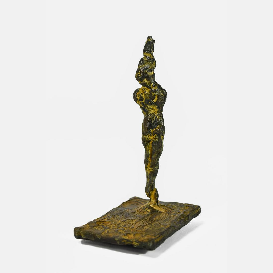 Oliveira, Nathan 2007 Bronze Figurative Sculpture 15/25: Excellent original condition. Small Figure (Ed. 15/25, Maquette), 2007. Bronze. 6" x 4" x 2.5". Nathan Oliveira (1928 - 2010) was born in Oakland, California, to a family of Portuguese immigrants. He