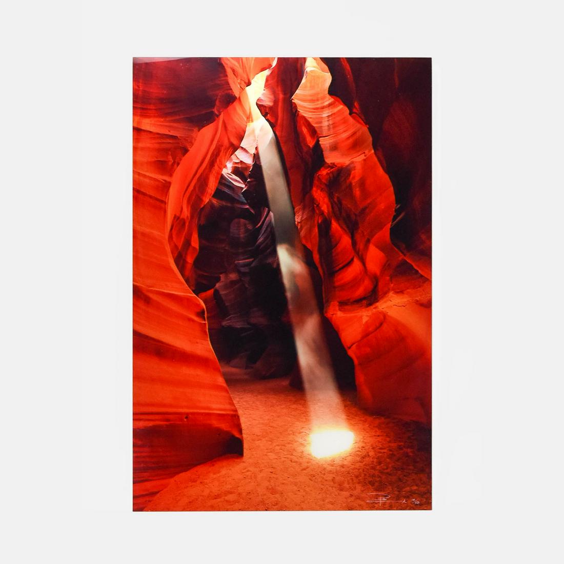 Lik, Peter Landscape Photograph on Acrylic "SHINE" 100/950: This very large original limited edition photograph on paper was mounted using highly refined acrylic, a process developed by Lik Galleries, and is one of about a dozen Peter Lik landscape photographs