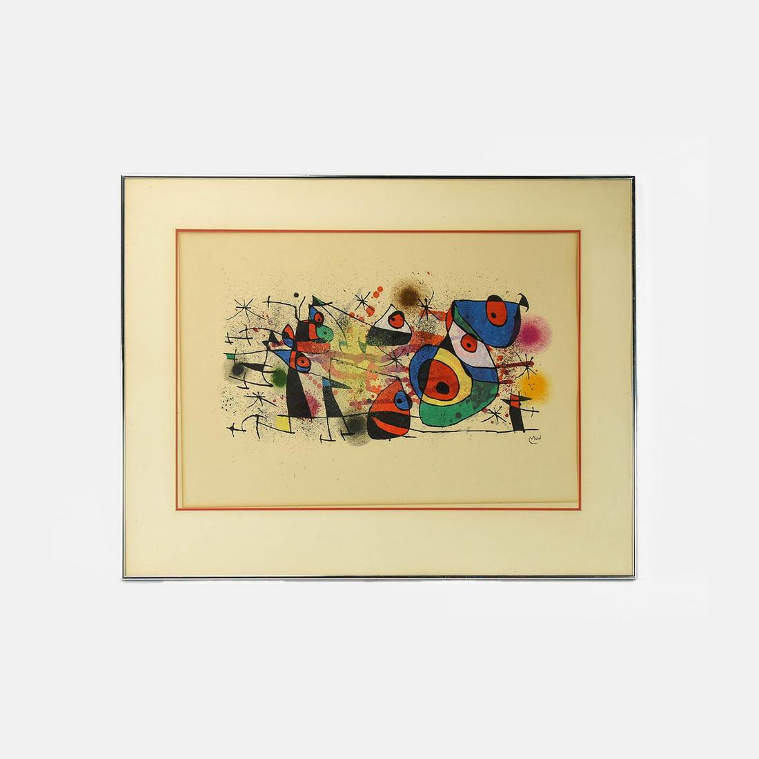 Miro, Joan 1974 Lithograph CeÌramiques (M.928): Excellent, framed and matted under glass. Open edition.Artist: Joan Miro, Spanish (1893 - 1983)Title: CeÌramiques, from CeÌramiques de Miro et Artigas (M. 928)Year: 1974Medium: Lithograph on Arc